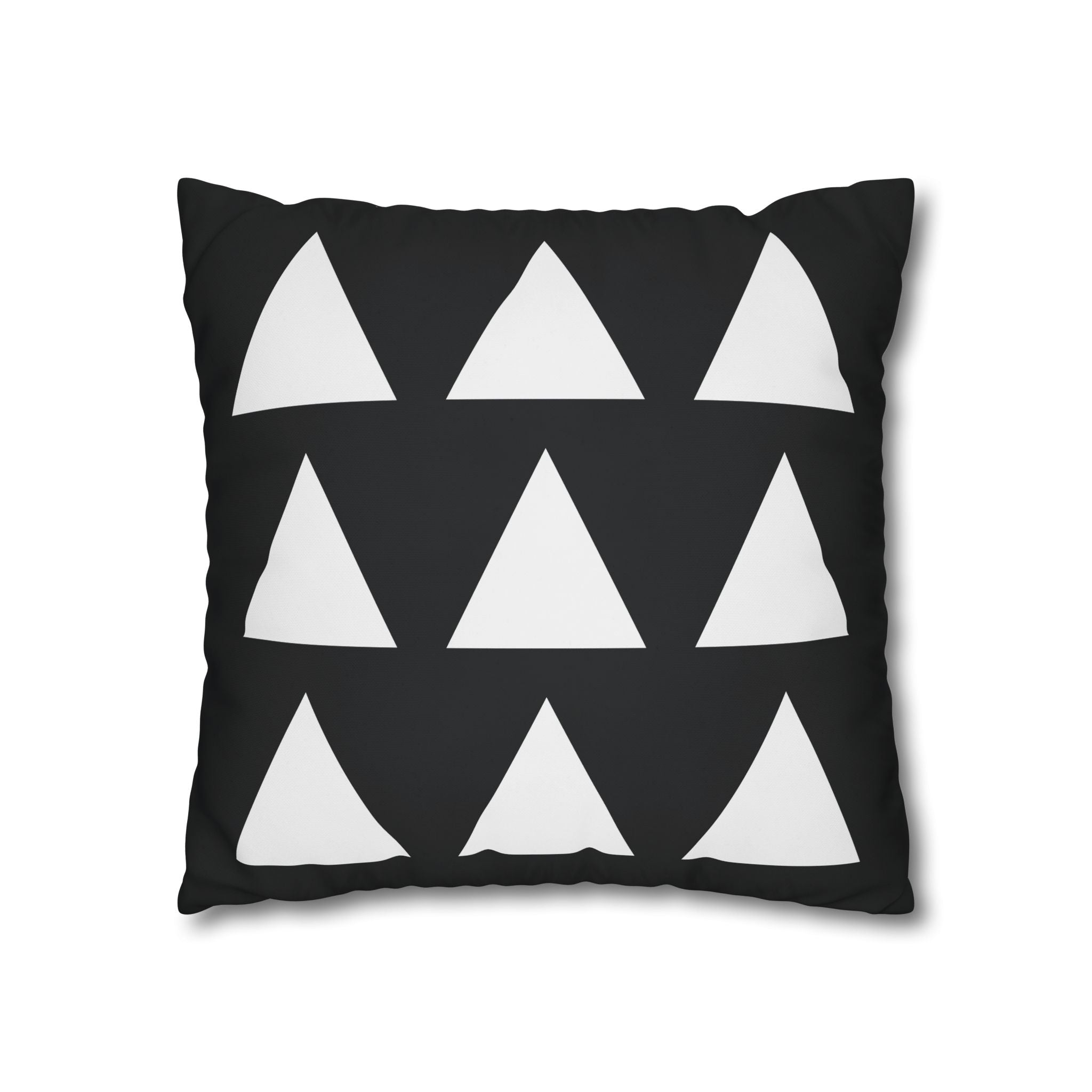 Geometric Triangle Pillowcase - Black & White