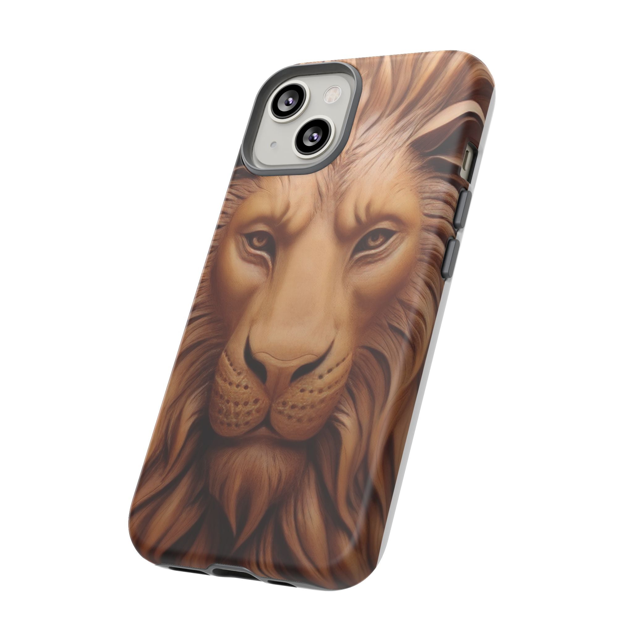 Majestic Lion Head Hexagon Stone iPhone Case