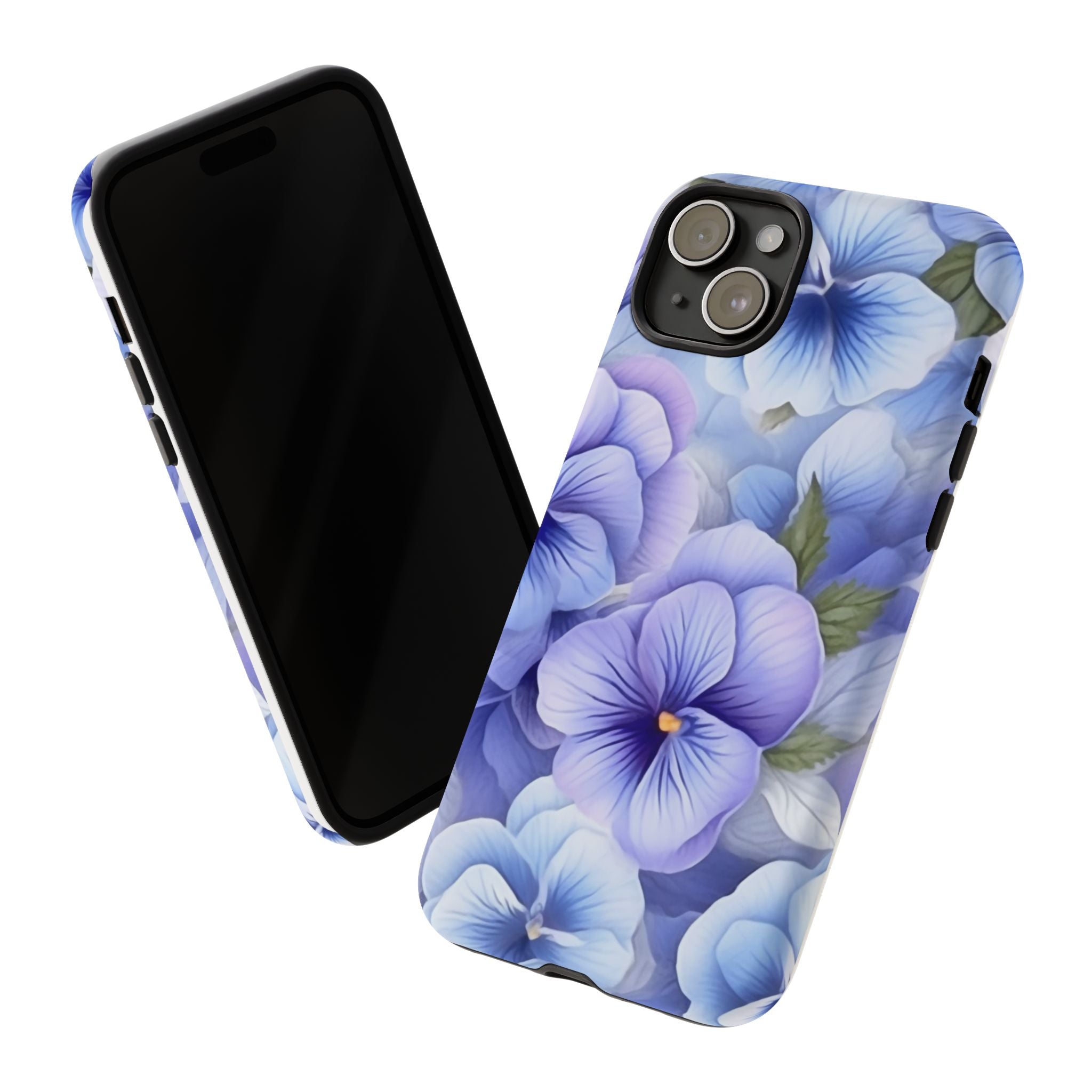 Dreamy Pansy Blue iPhone Case - Hexagon Stone