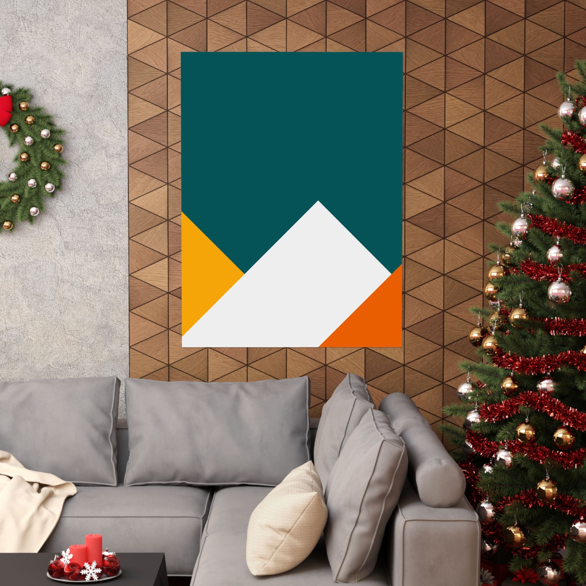 Abstract Geometric Mountain Poster