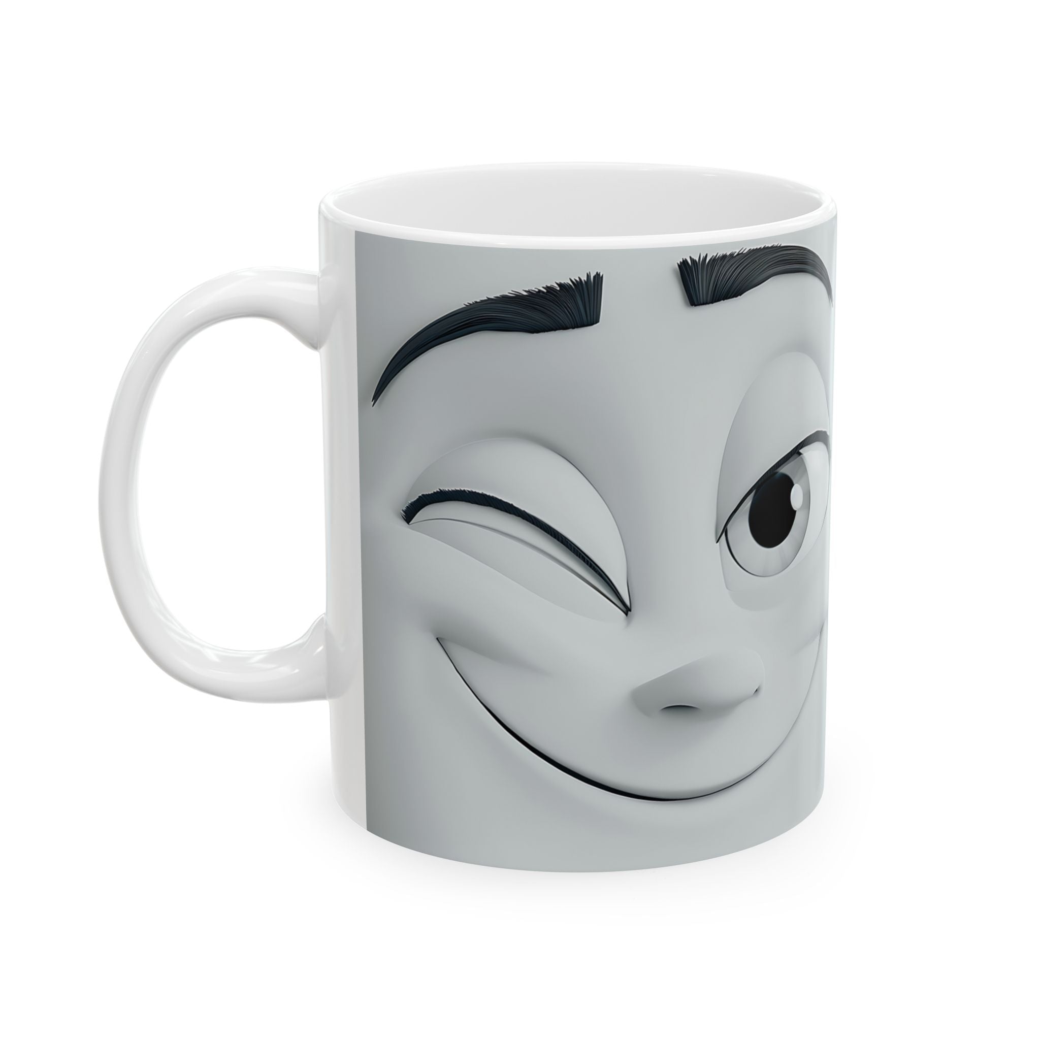 Winking Face Mug - Cute Cartoon Coffee Cup