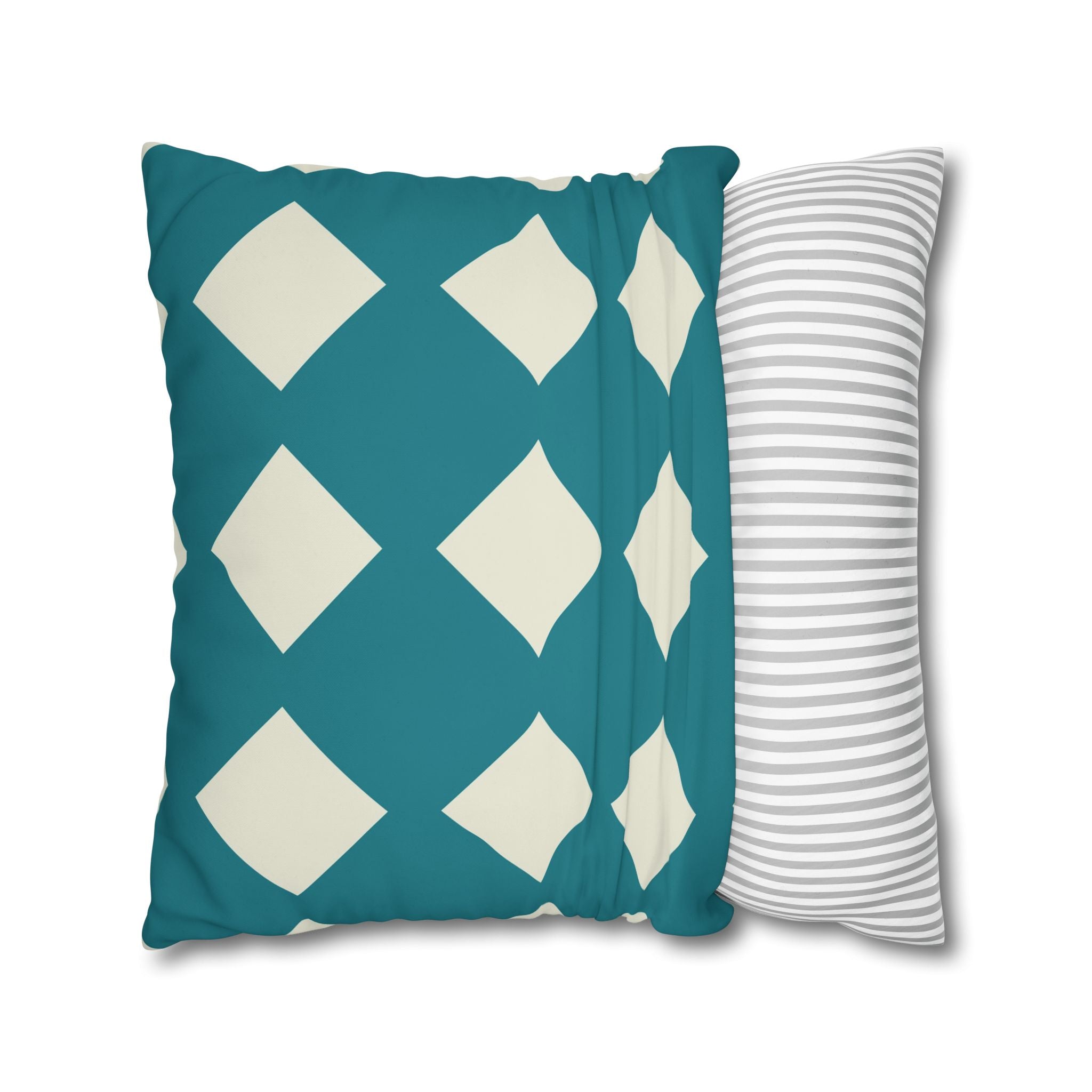 Geometric Teal & Beige Pillowcase