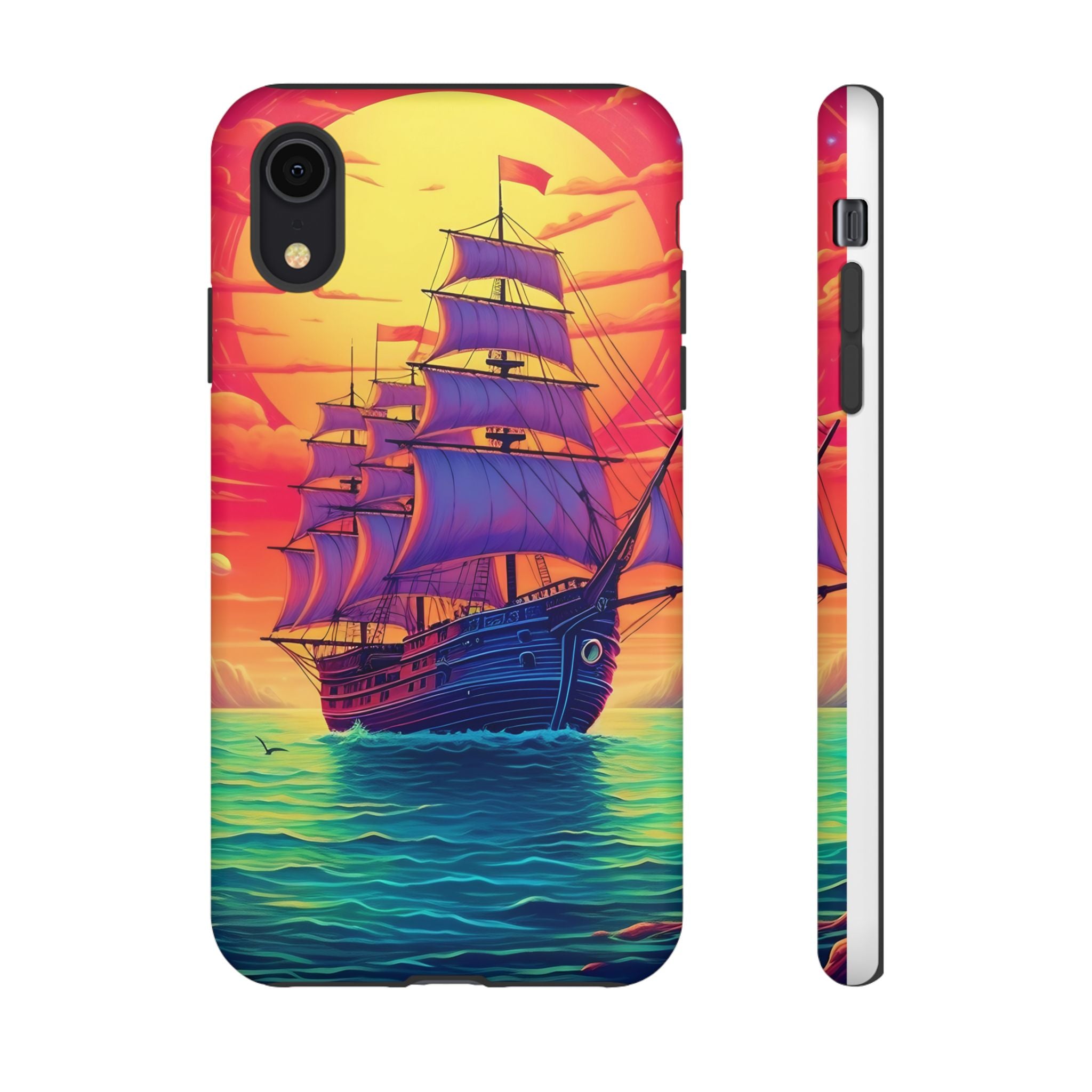 Sunset Galleon Hexagon Stone iPhone Case