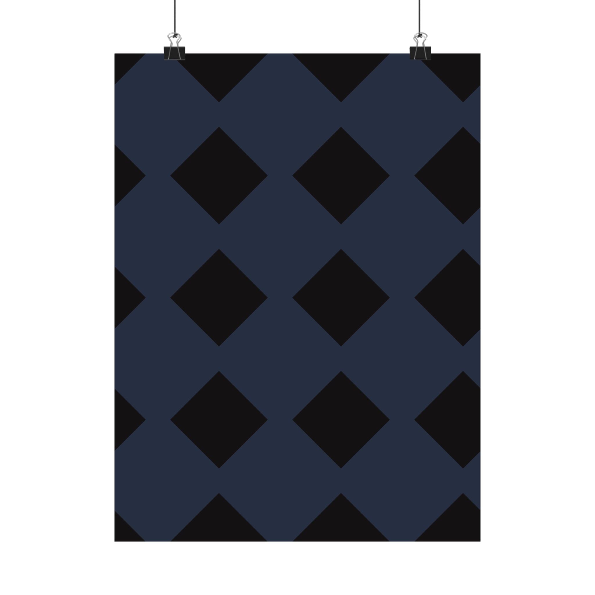 Geometric Dark Blue Diamond Poster