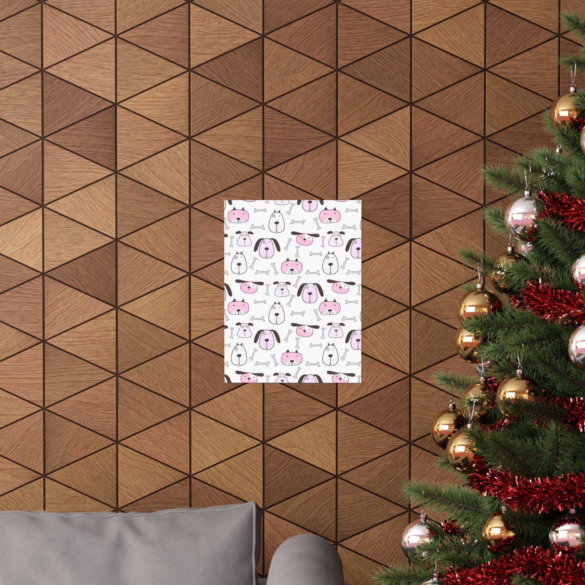 Cute Puppy Bones Pattern Poster