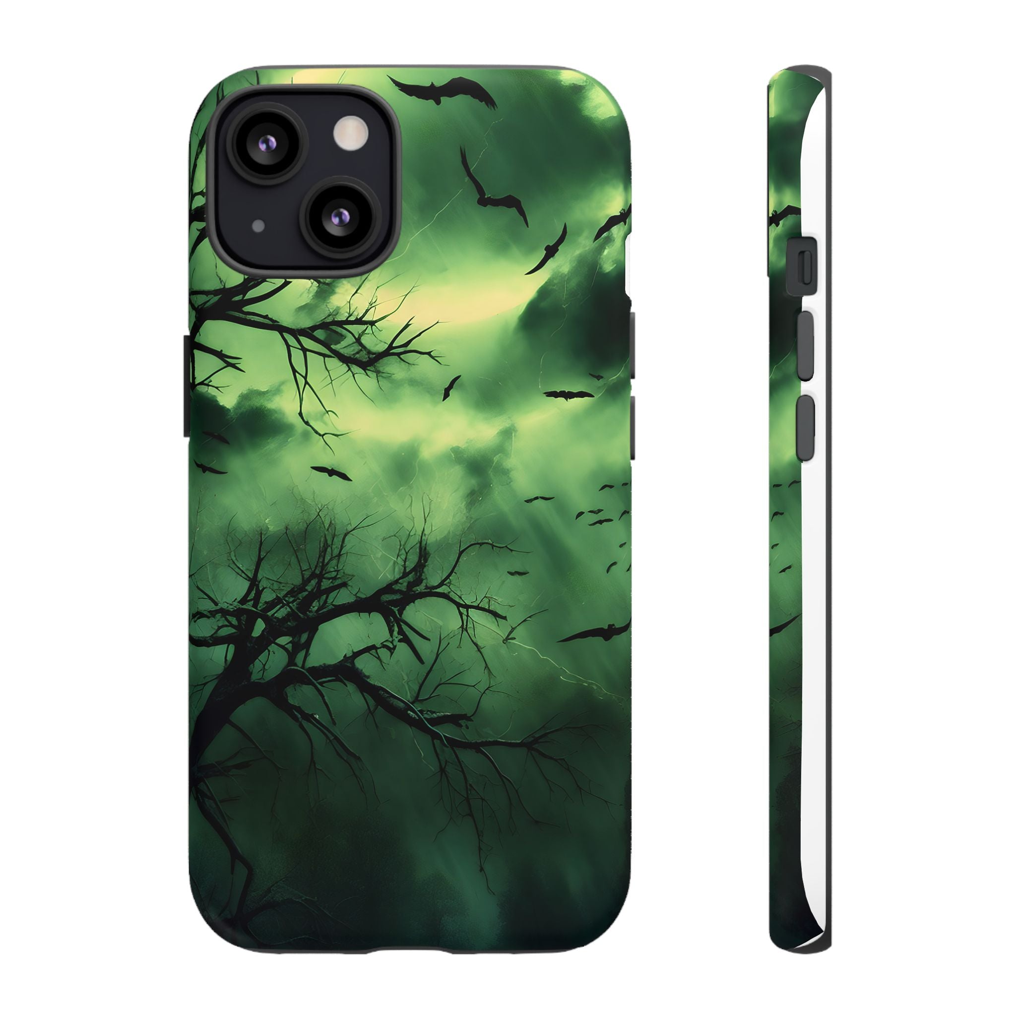 Gothic Green Forest iPhone Case - Hexagon Stone