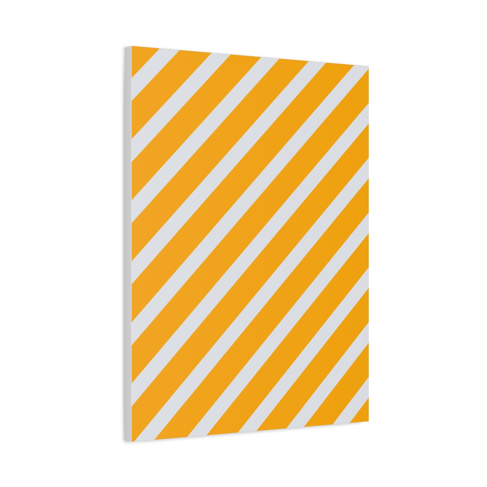 Orange & Gray Diagonal Stripe Canvas Art