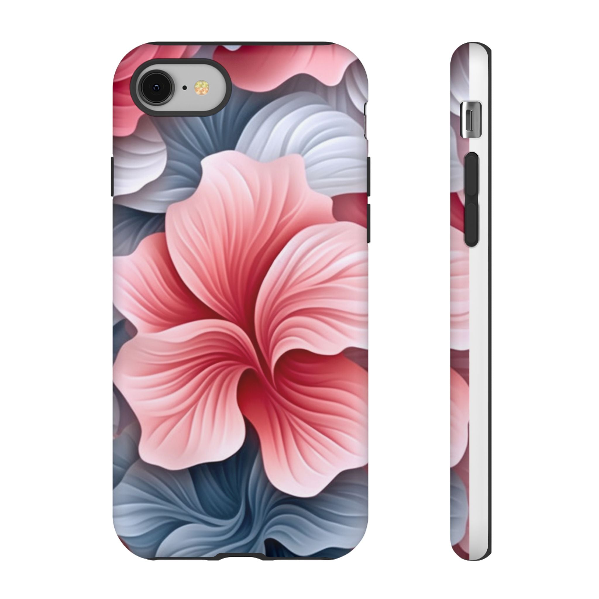 Abstract Floral Pink iPhone Case - Hexagon Stone