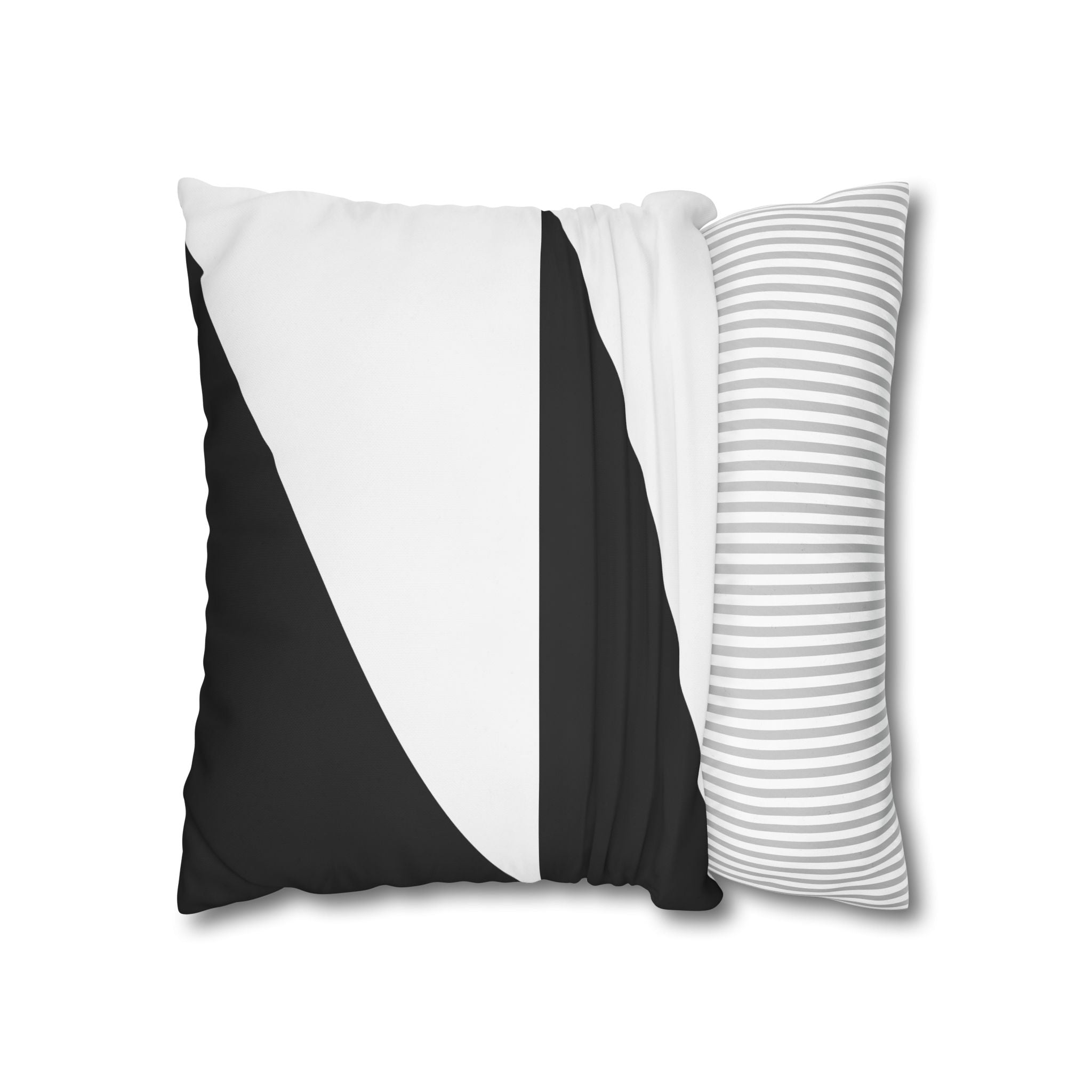 Geometric Triangle Pillowcase - Black & White