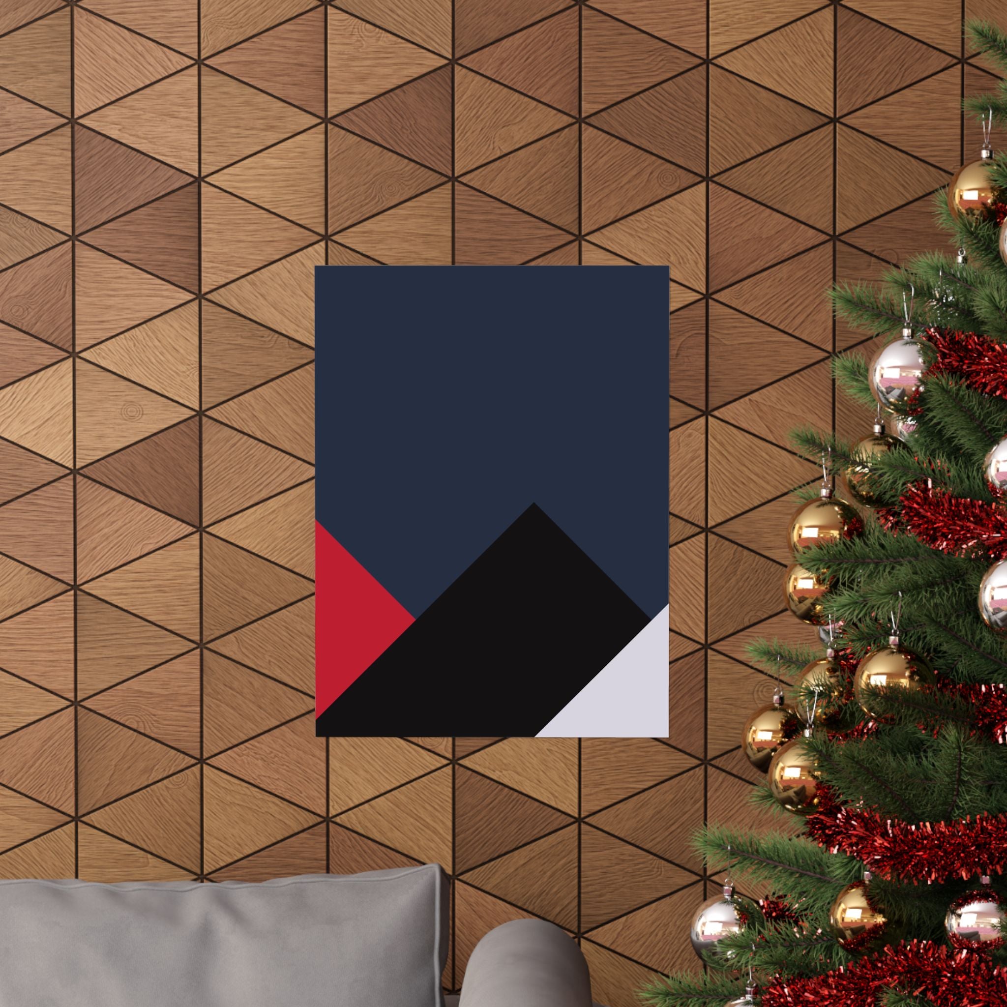 Abstract Geometric Navy Triangle Poster