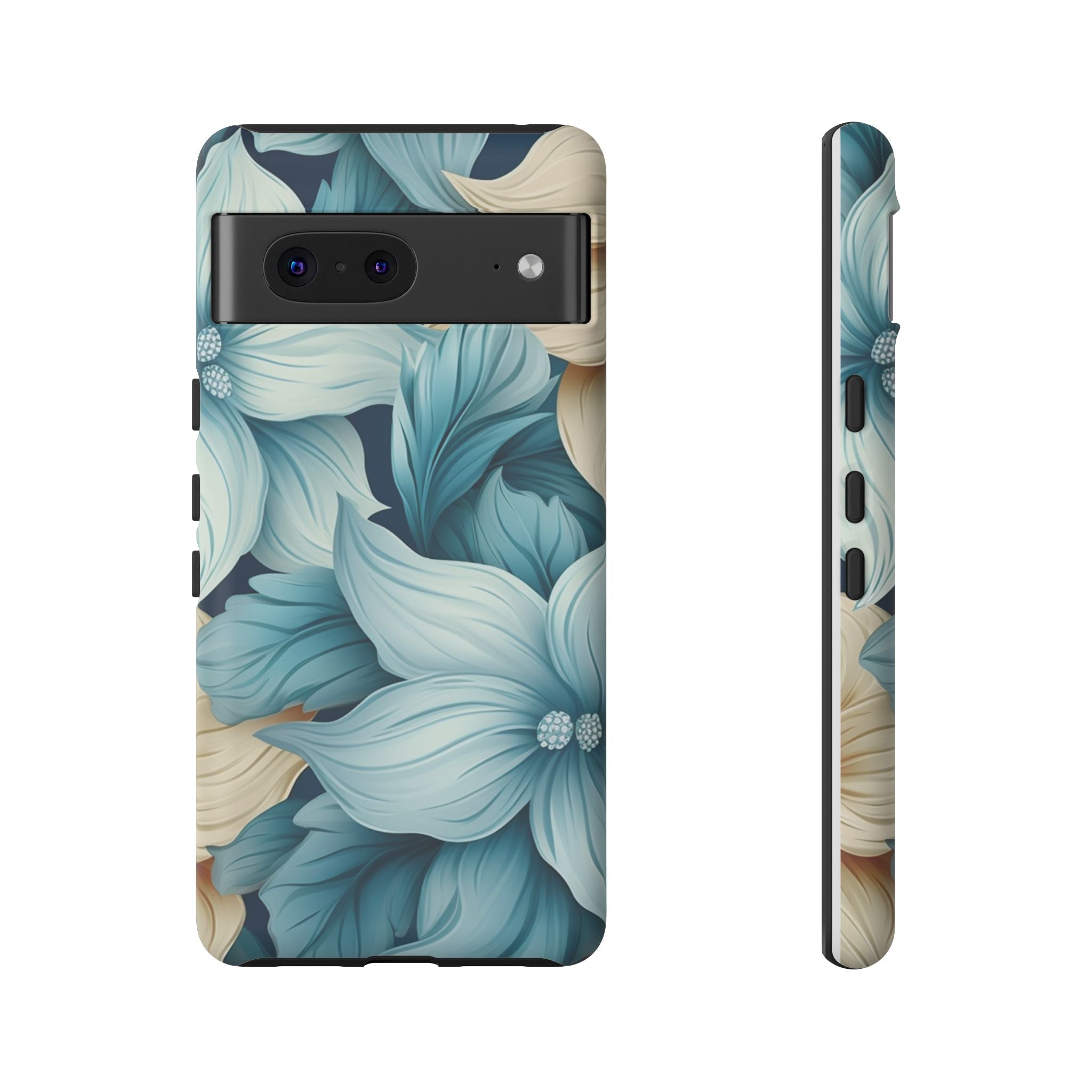 Teal Floral Google Pixel Case (All Models) - Elegant Design