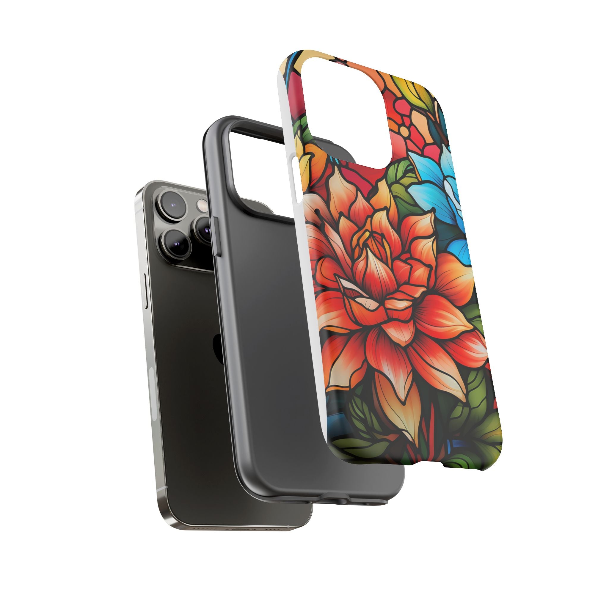 Stained Glass Floral iPhone Case - Hexagon Stone