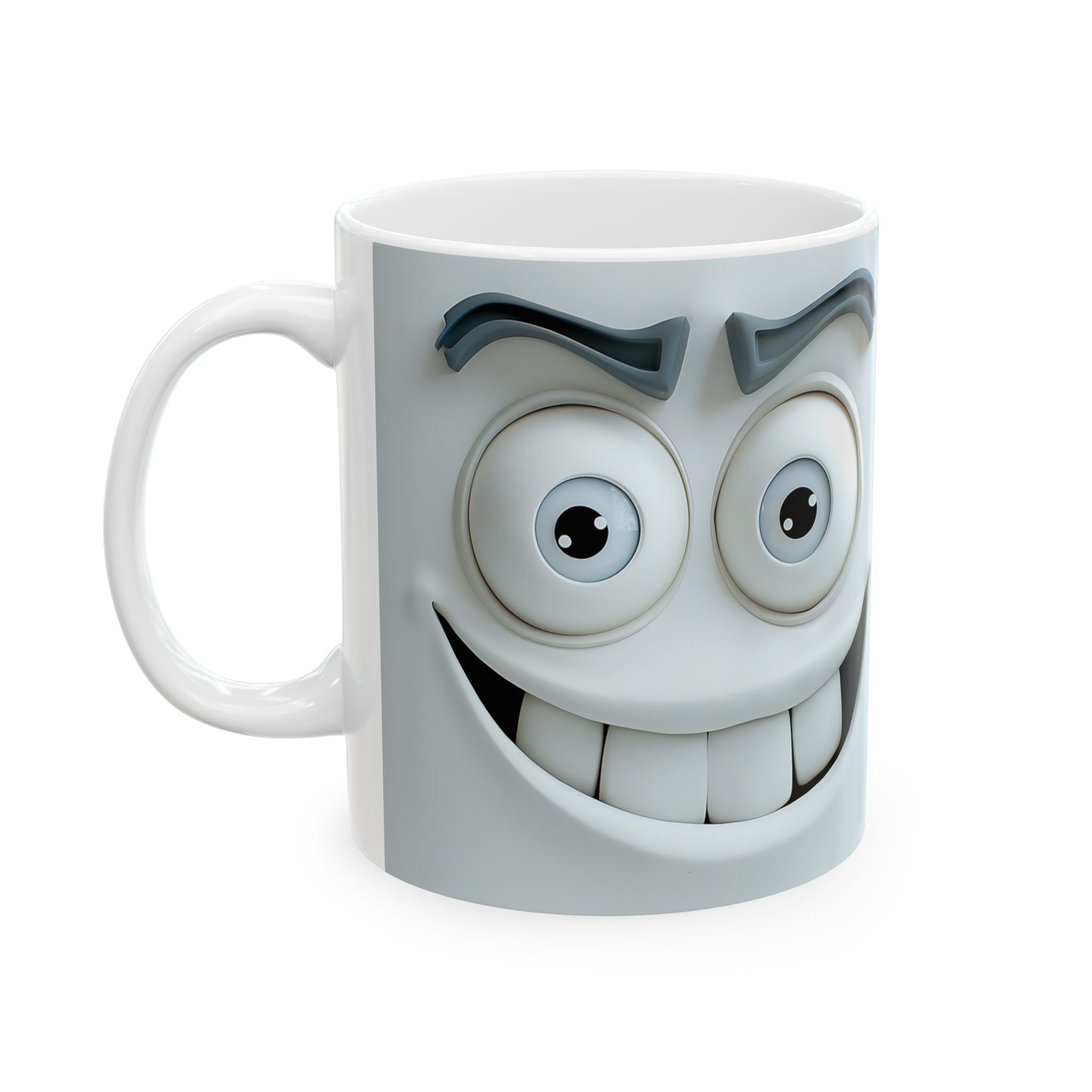 Smiling Faces Mugs - Cute Cartoon Pair