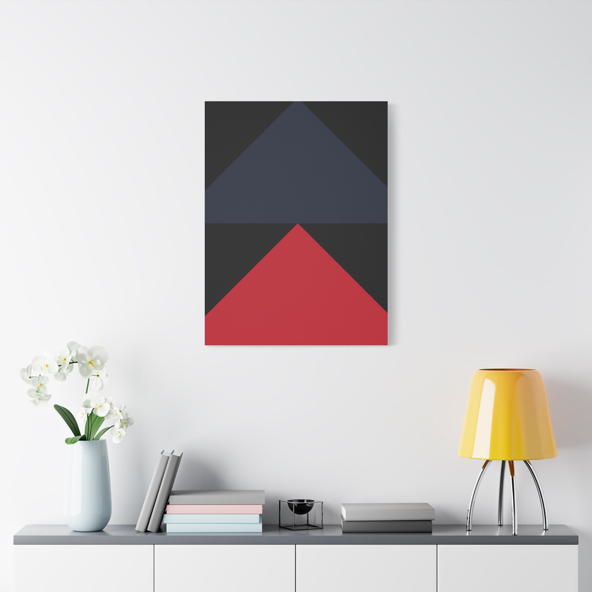 Geometric Triangles Matte Canvas Art