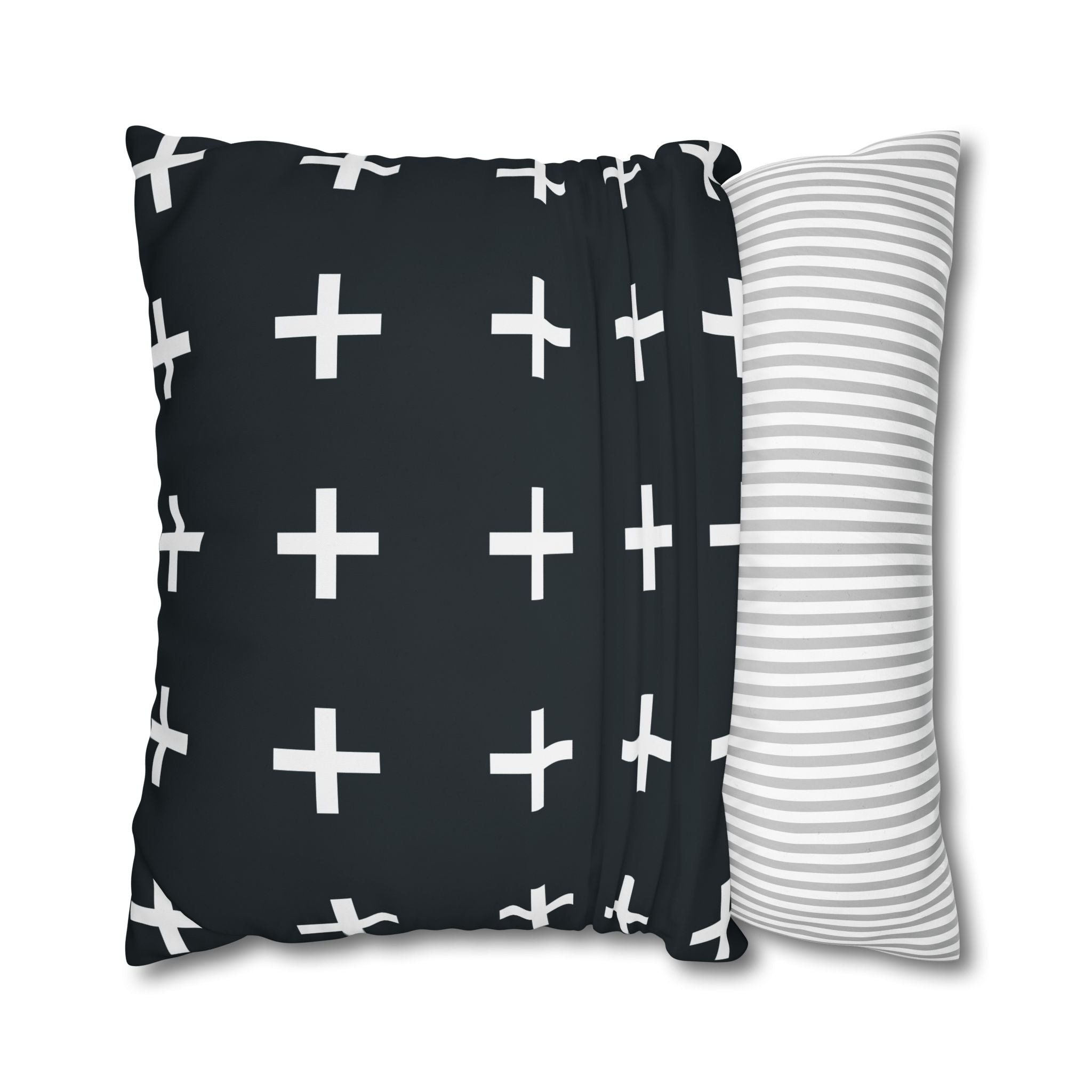 Teal Plus Sign Pillowcase - Geometric Design