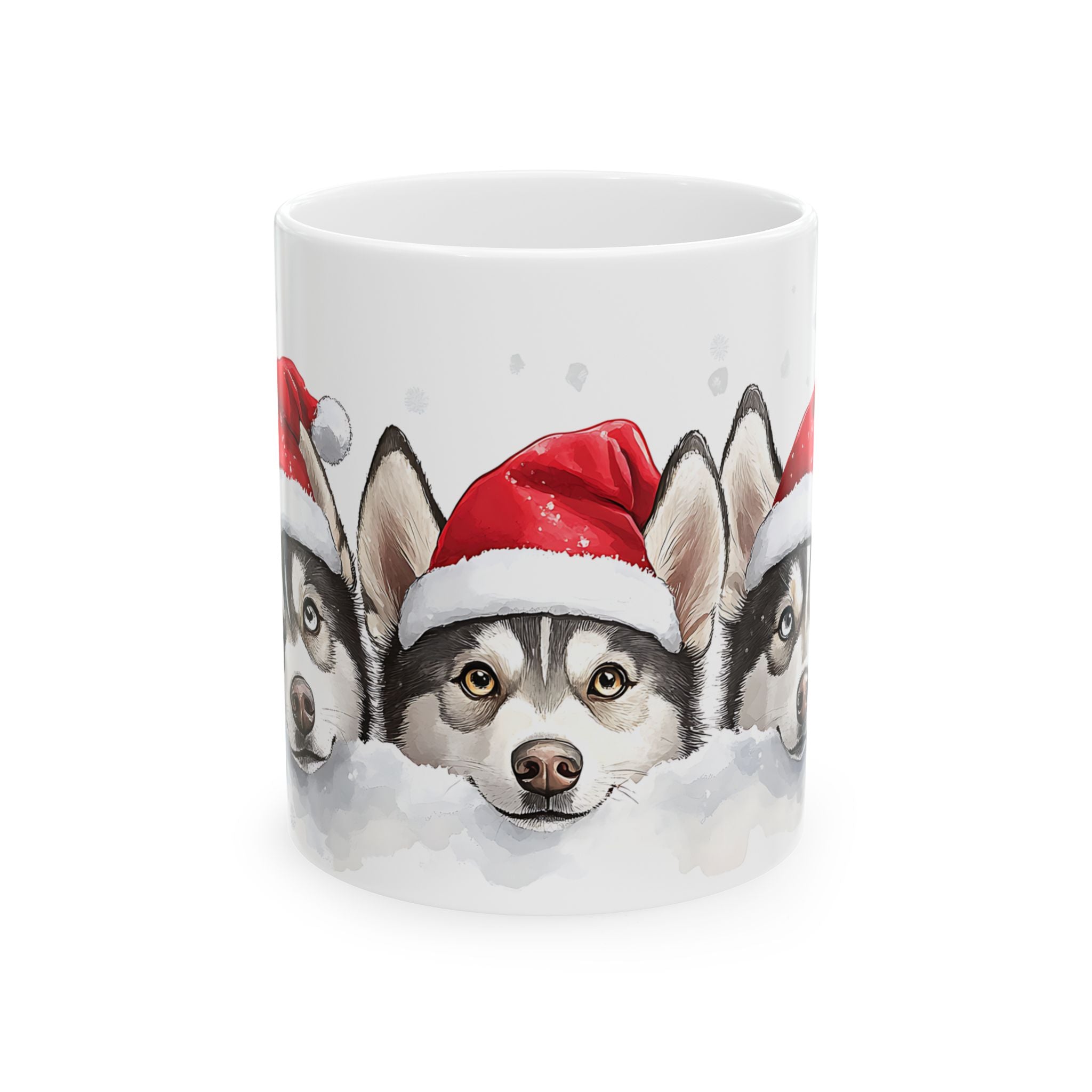 Siberian Husky Puppies Christmas Mug