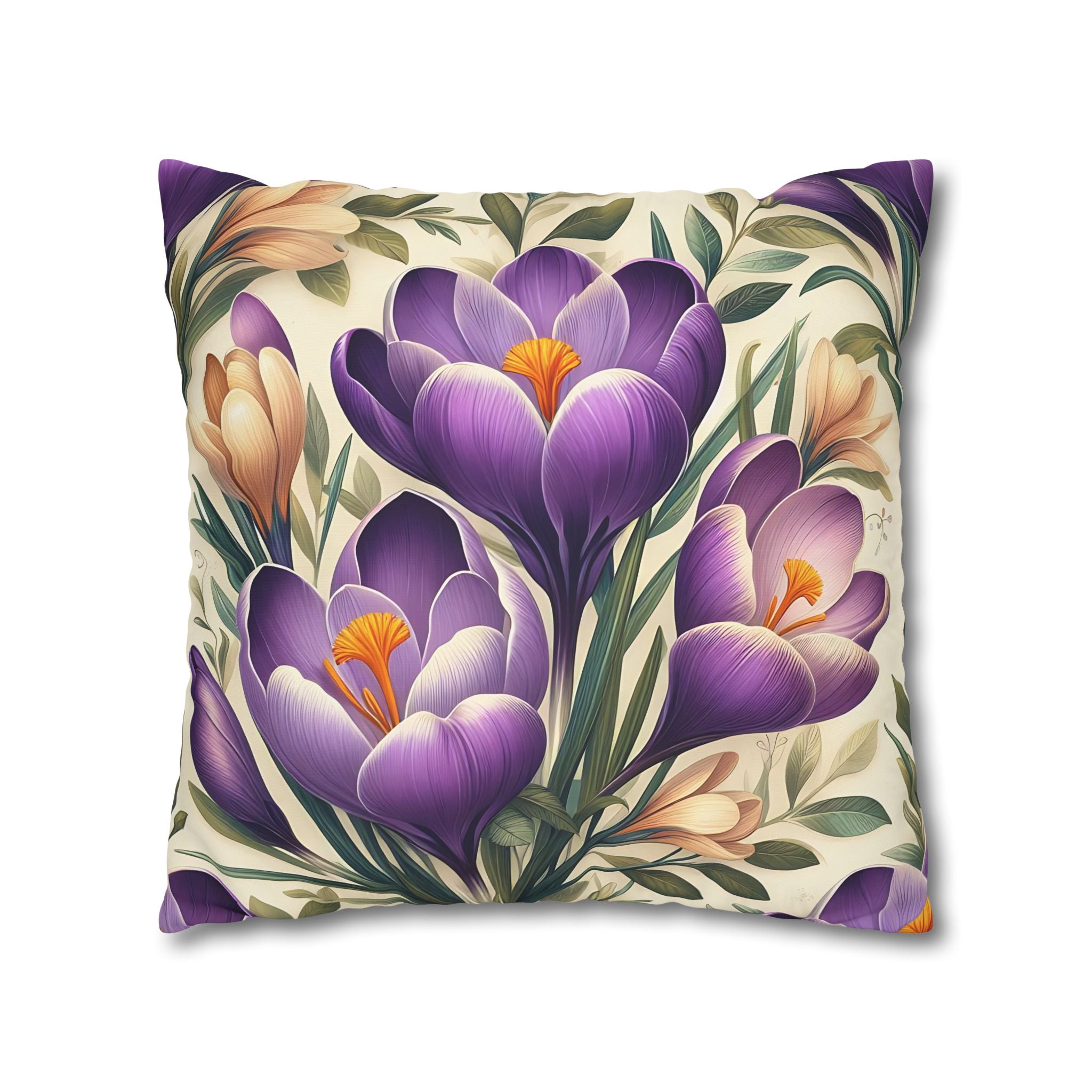 Purple Crocus Botanical Pillowcase