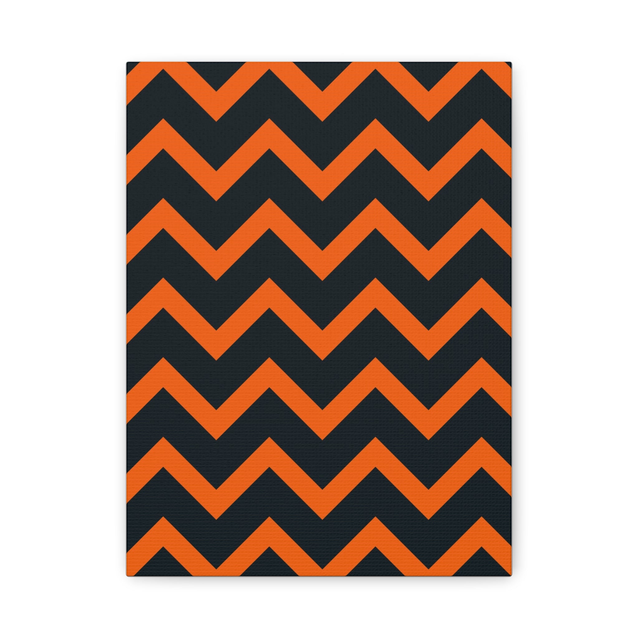 Orange & Navy Chevron Matte Canvas Art