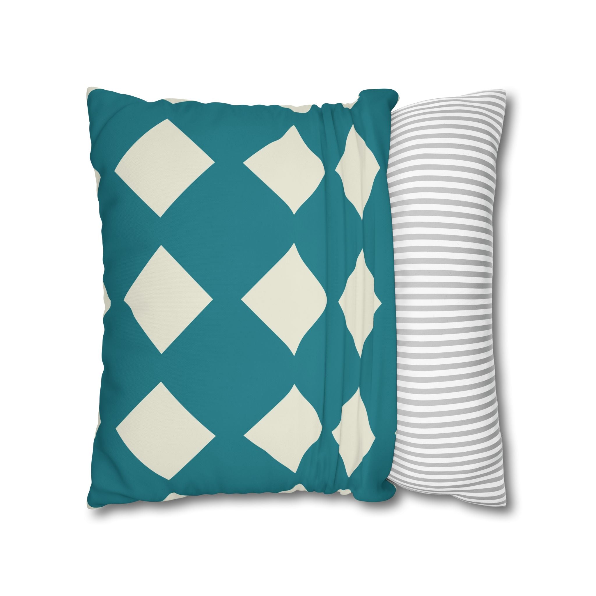 Geometric Teal & Beige Pillowcase