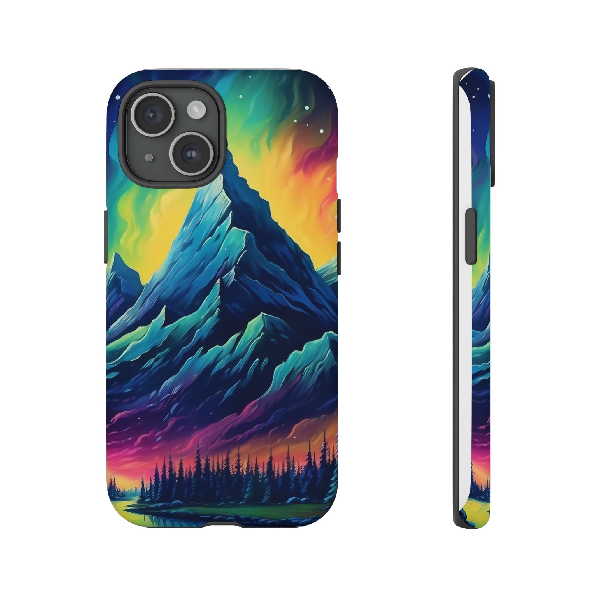 Aurora Mountain Hexagon iPhone Case