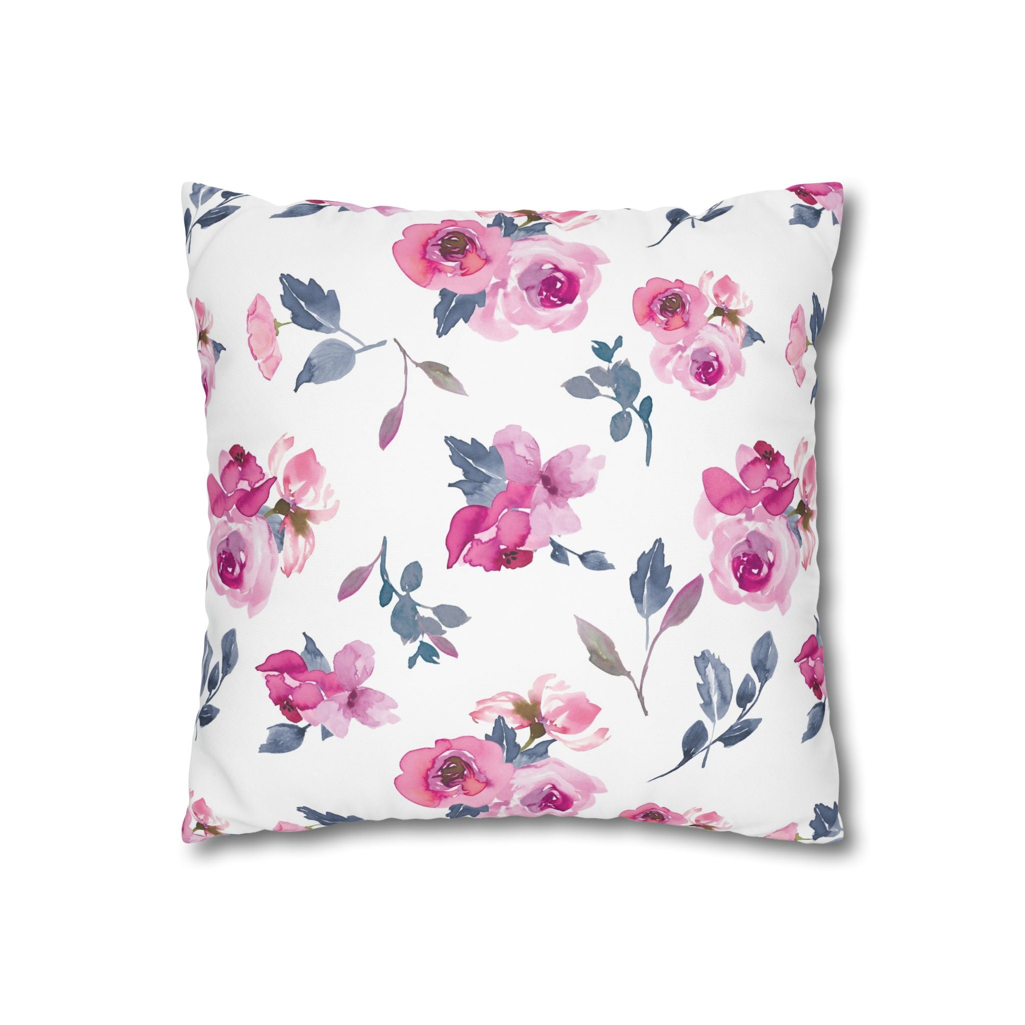 Pink Rose Watercolor Pillowcase