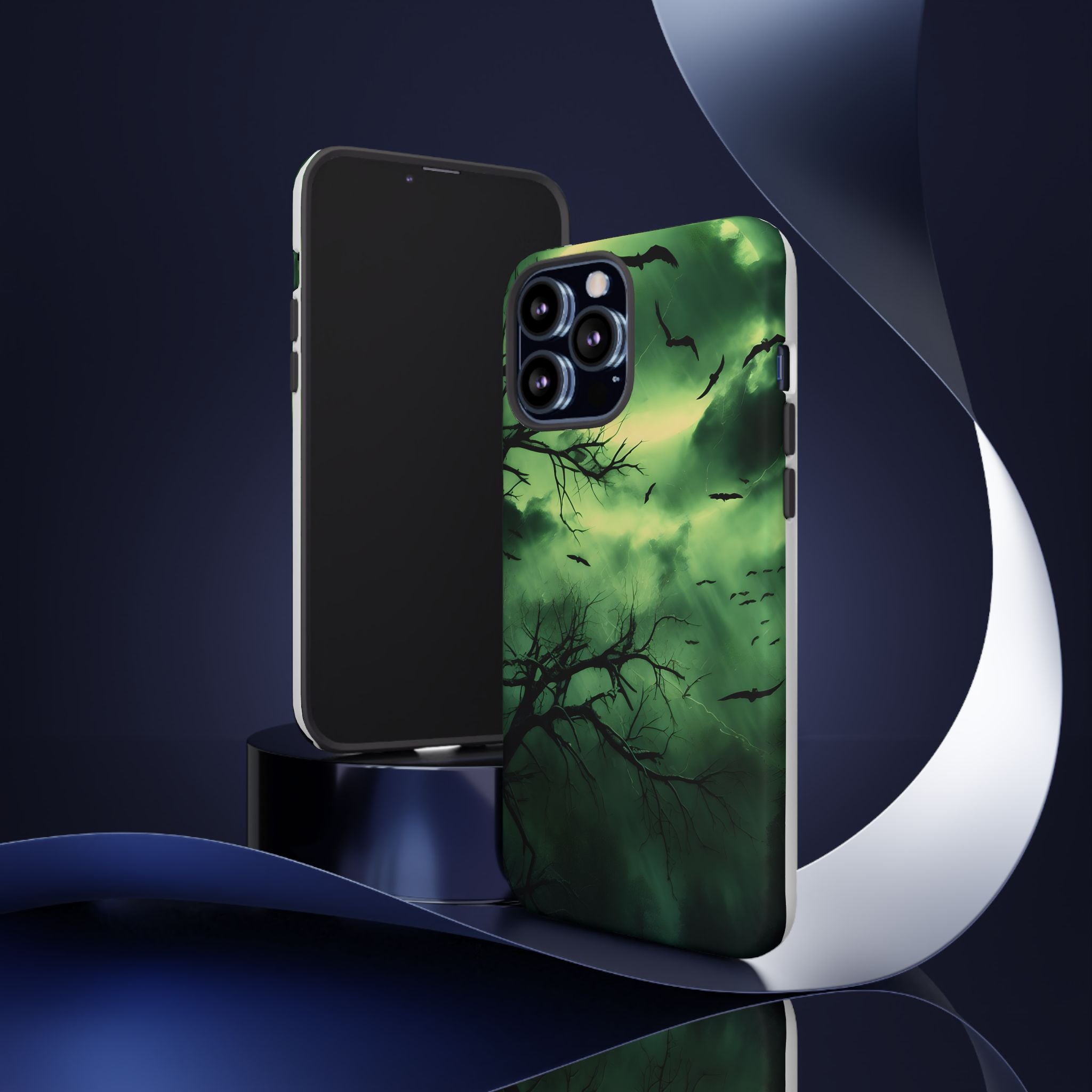 Gothic Green Forest iPhone Case - Hexagon Stone