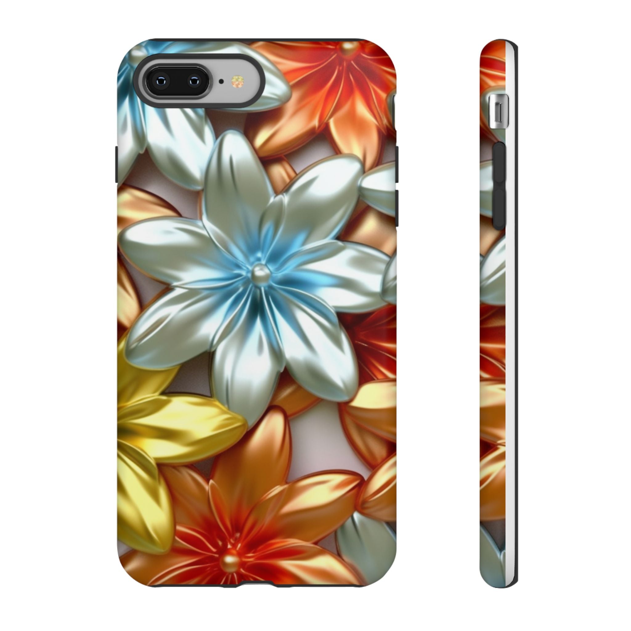 Metallic Flower Hexagon iPhone Case - Rugged