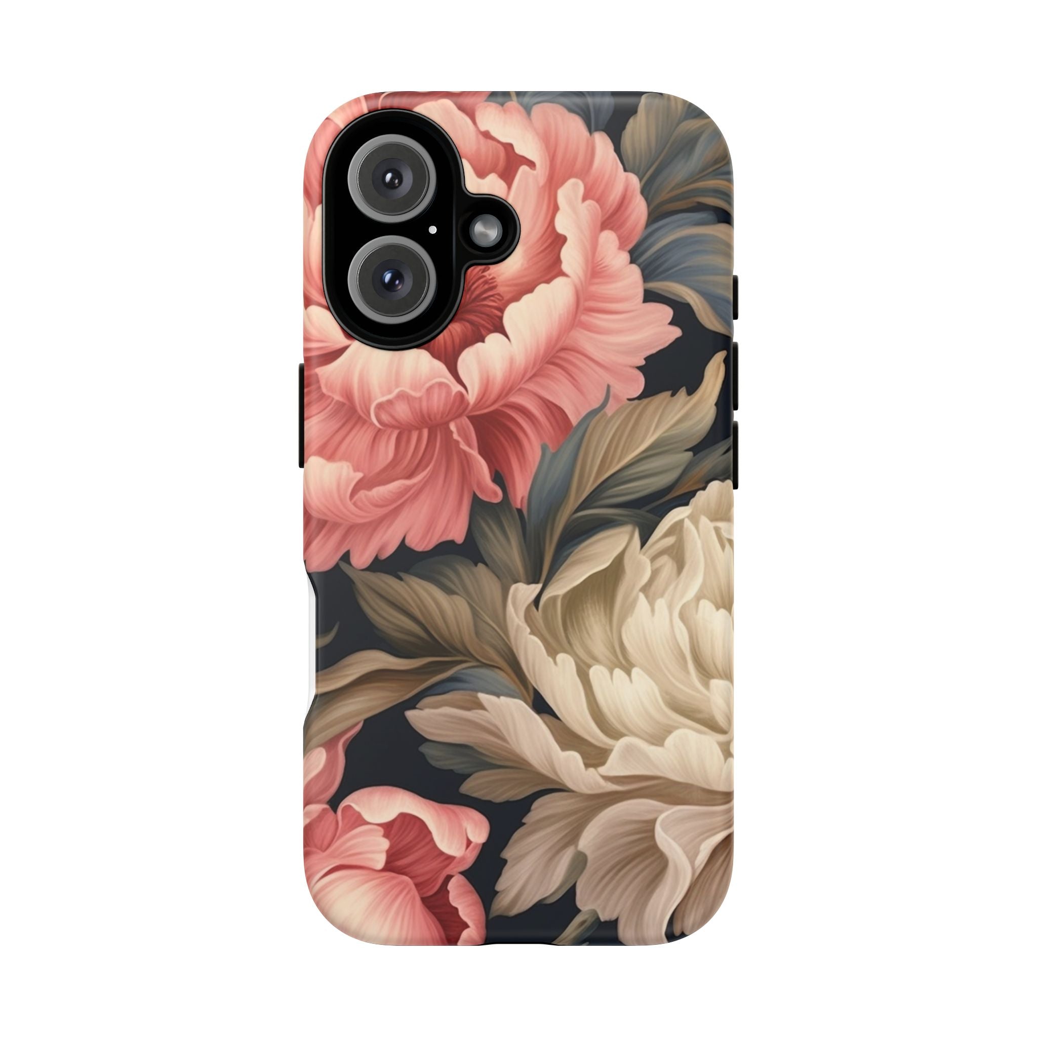 Blush Peony Floral iPhone Case - Hexagon Stone