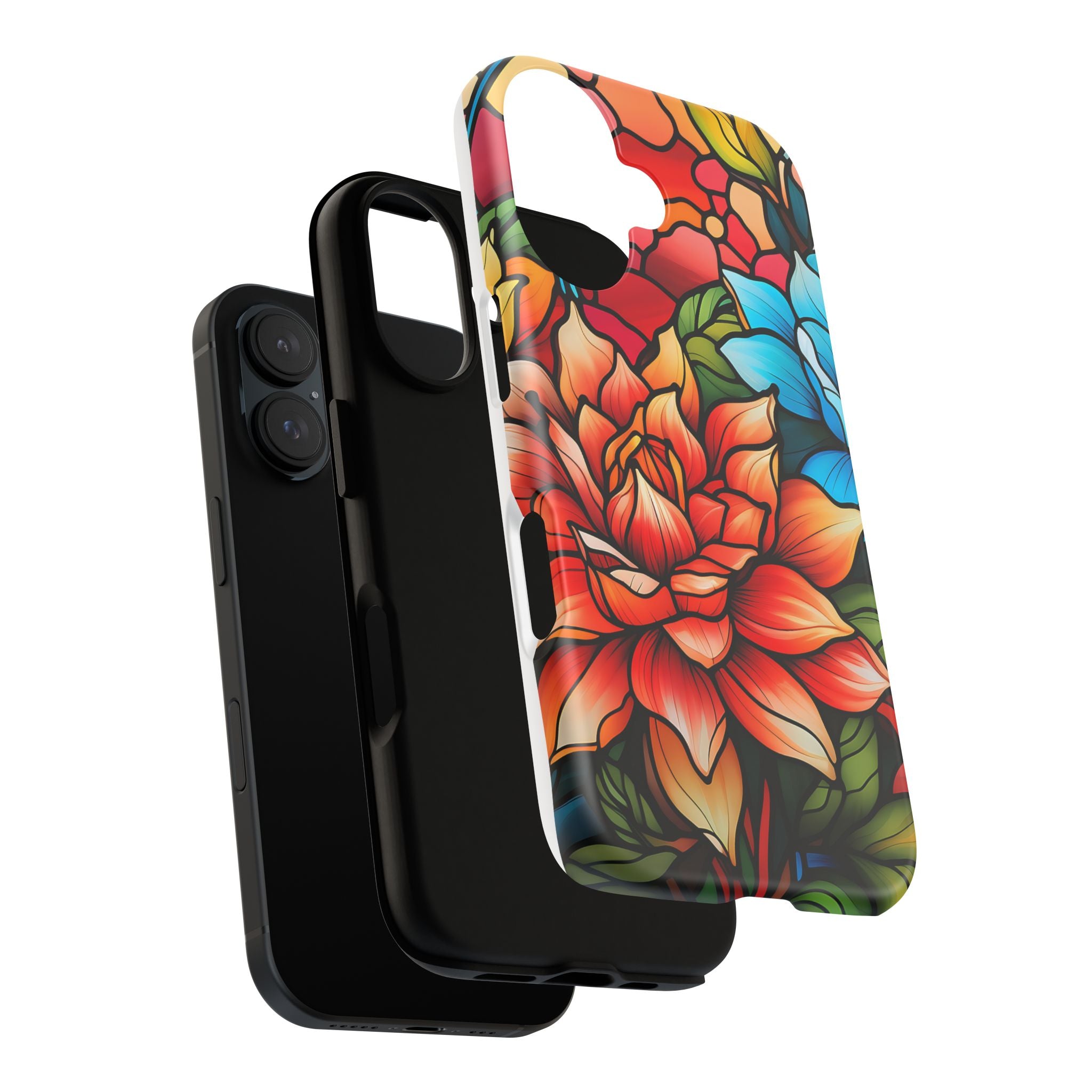 Stained Glass Floral iPhone Case - Hexagon Stone