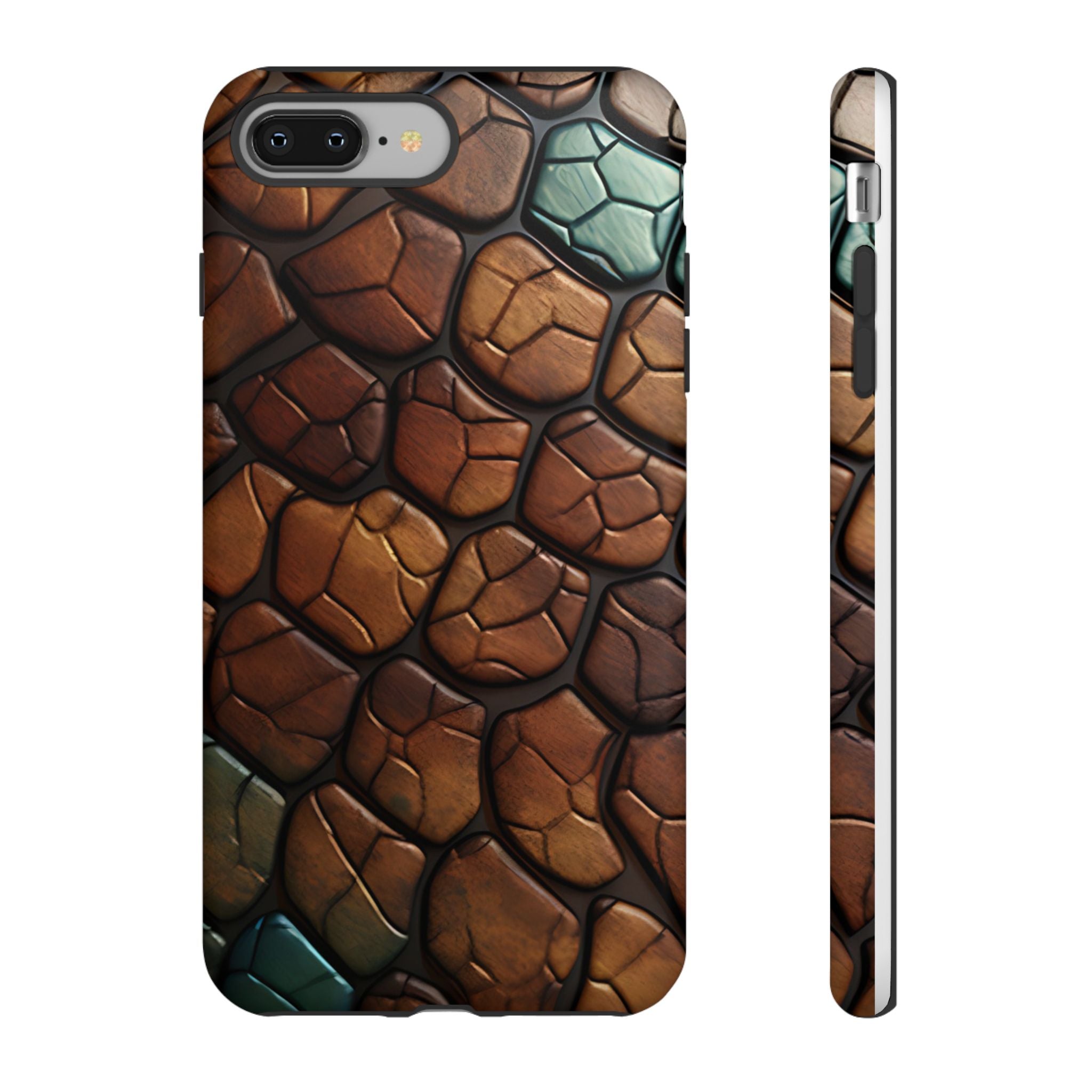 Mosaic Reptile iPhone Case - Teal & Brown