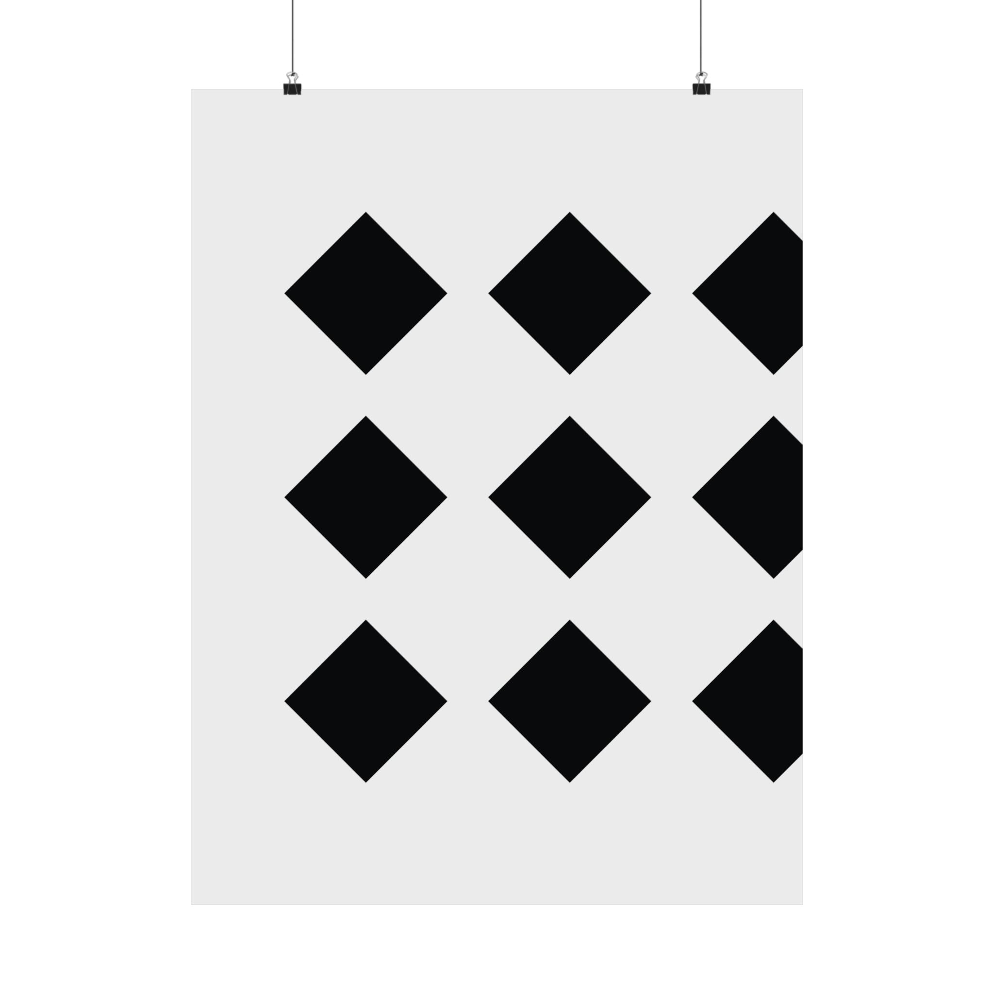 Black Diamond Grid: Minimalist Art Poster