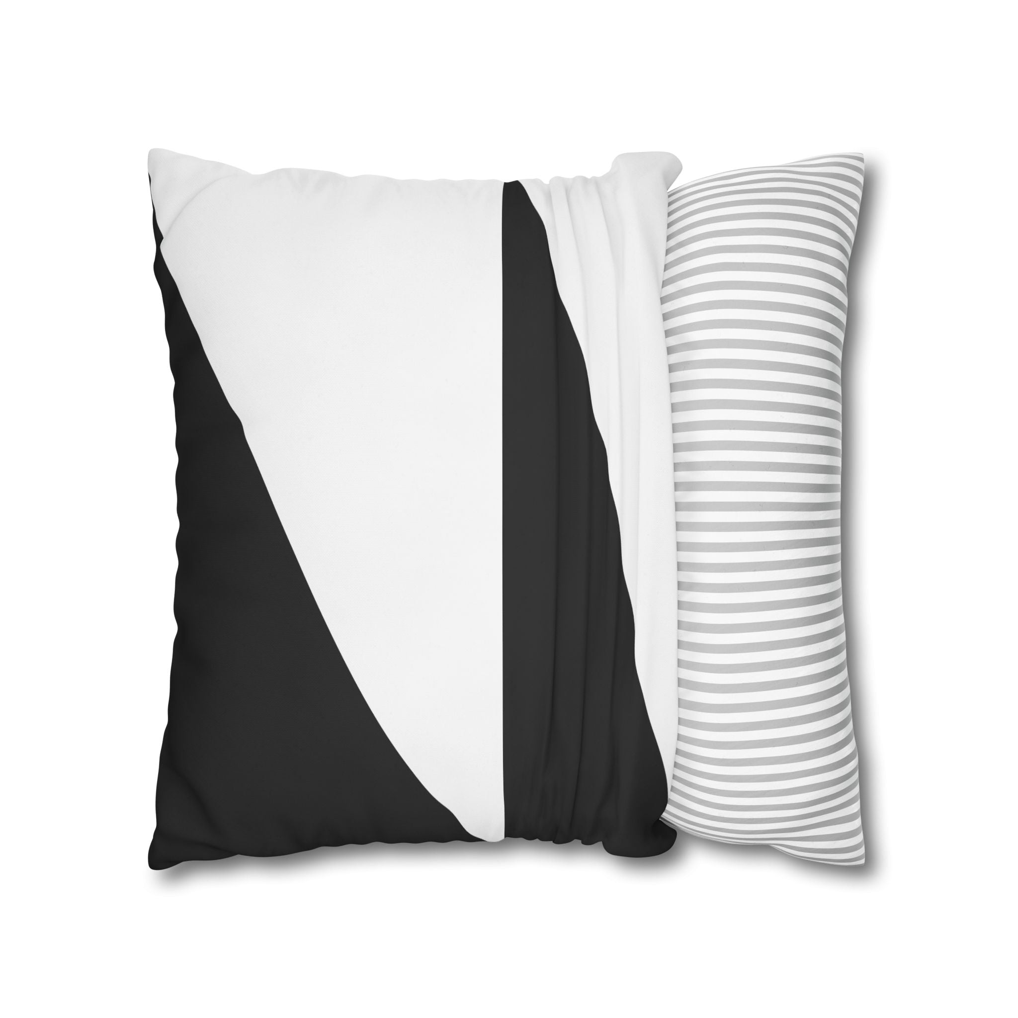 Geometric Triangle Pillowcase - Black & White