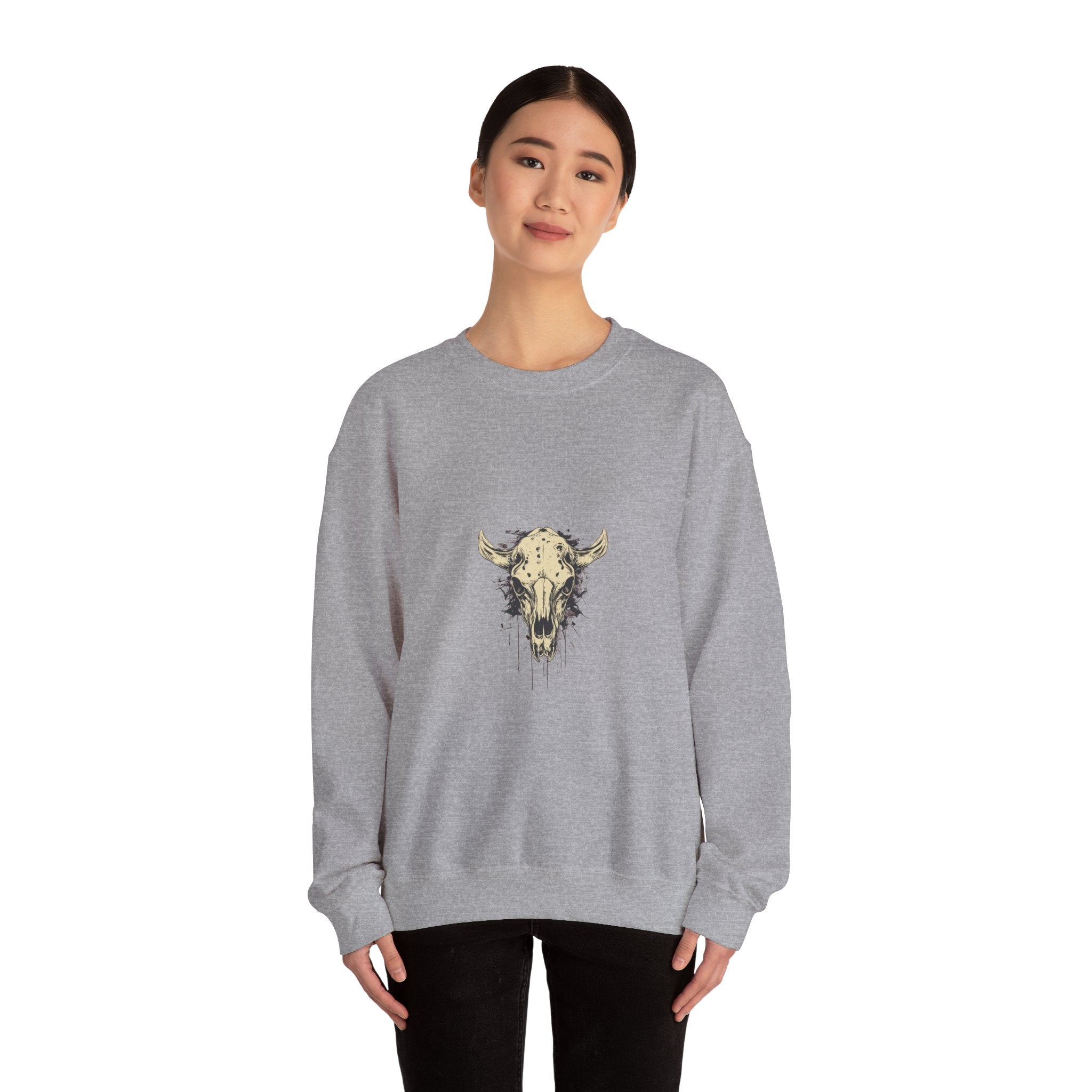 Grunge Bull Skull Sweatshirt