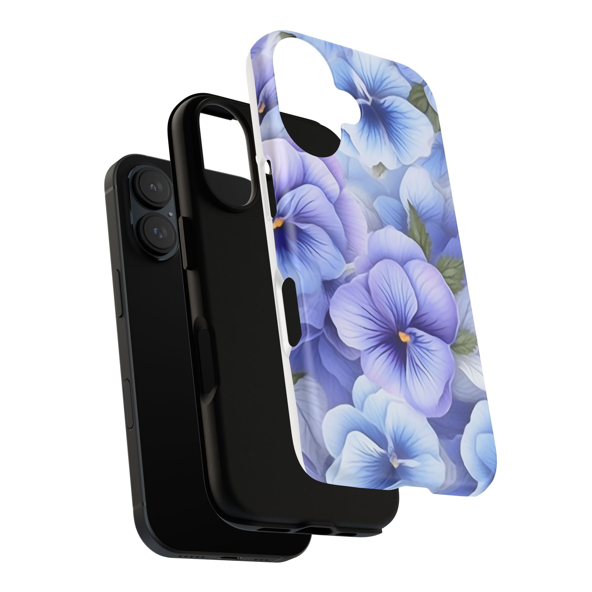 Dreamy Pansy Blue iPhone Case - Hexagon Stone