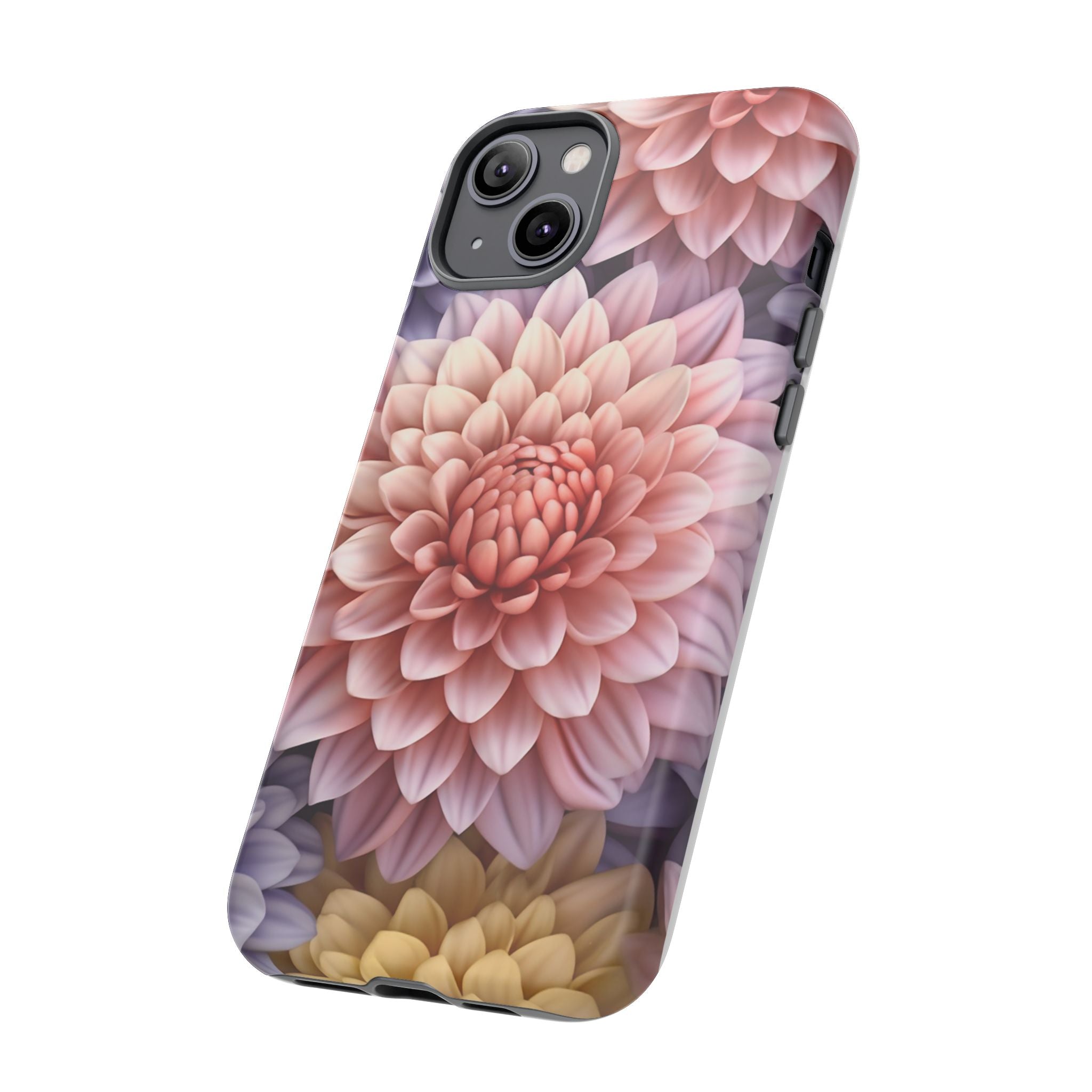 Dahlia Bloom Hexagon Stone iPhone Case