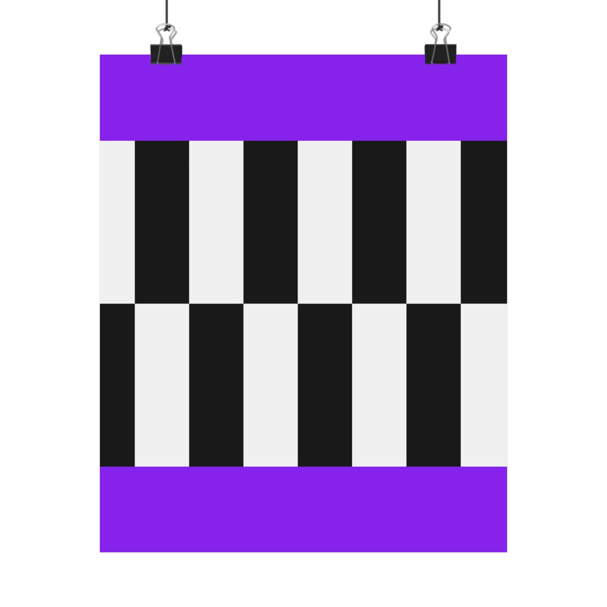 Minimalist Checkerboard Purple Poster