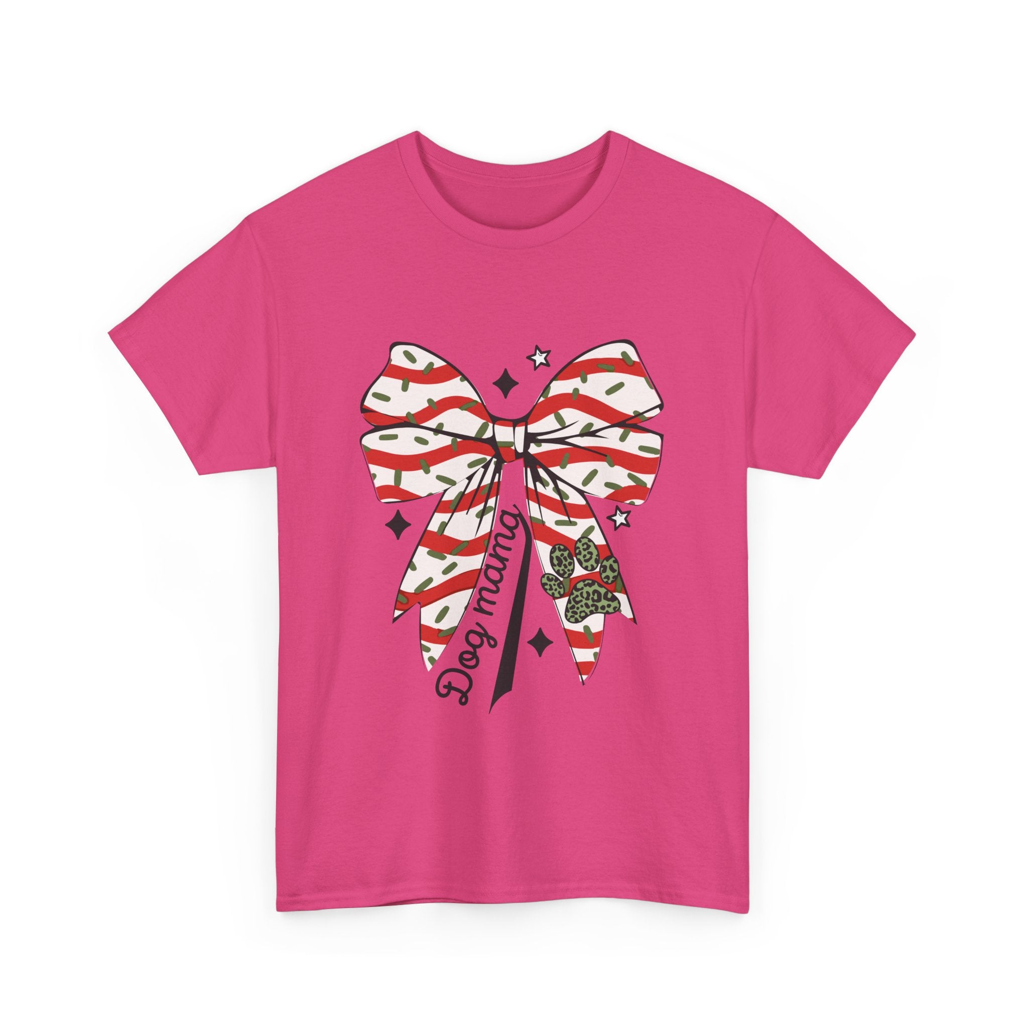 Dog Mama Christmas Bow T-Shirt