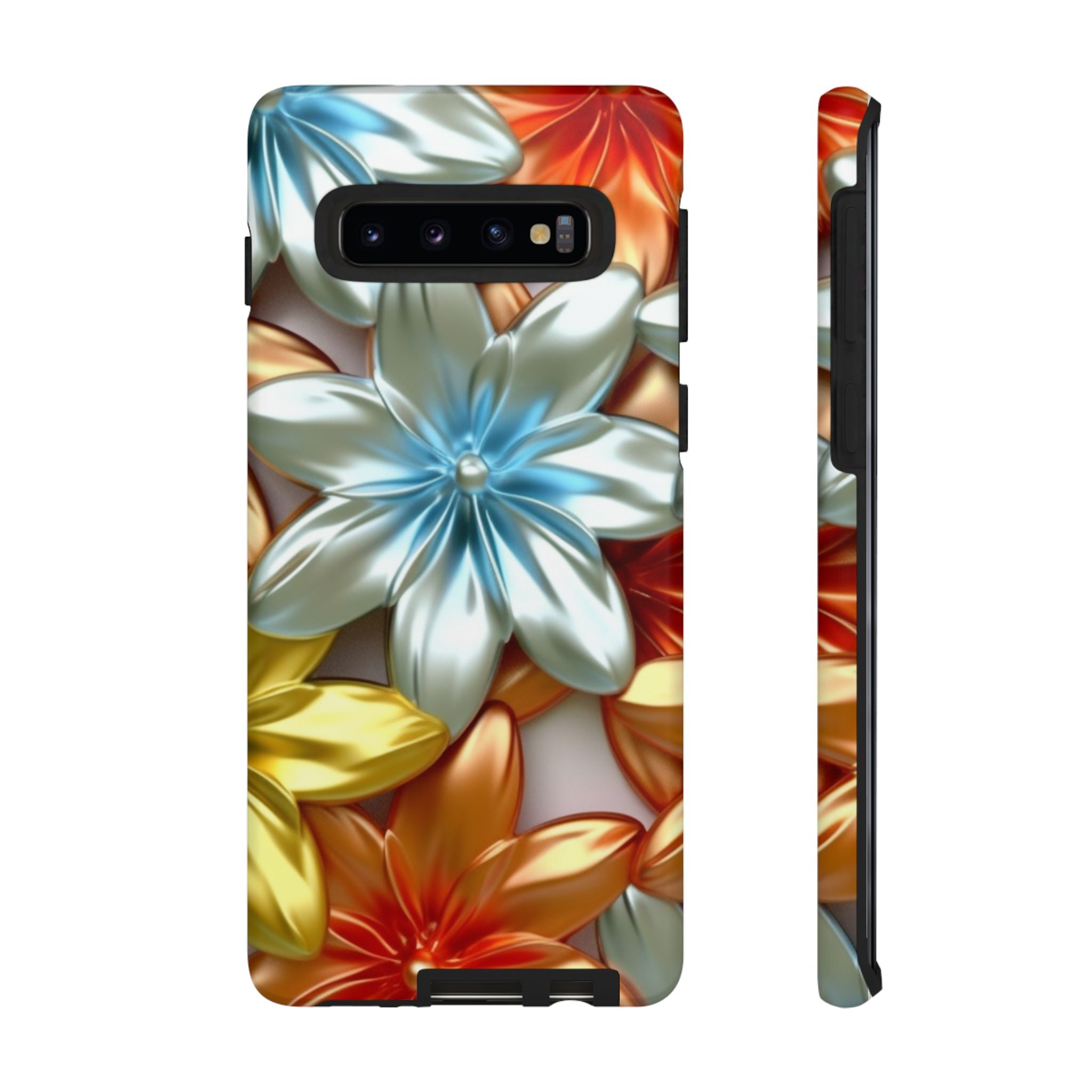 Metallic Flower Samsung Case - Stylish & Modern