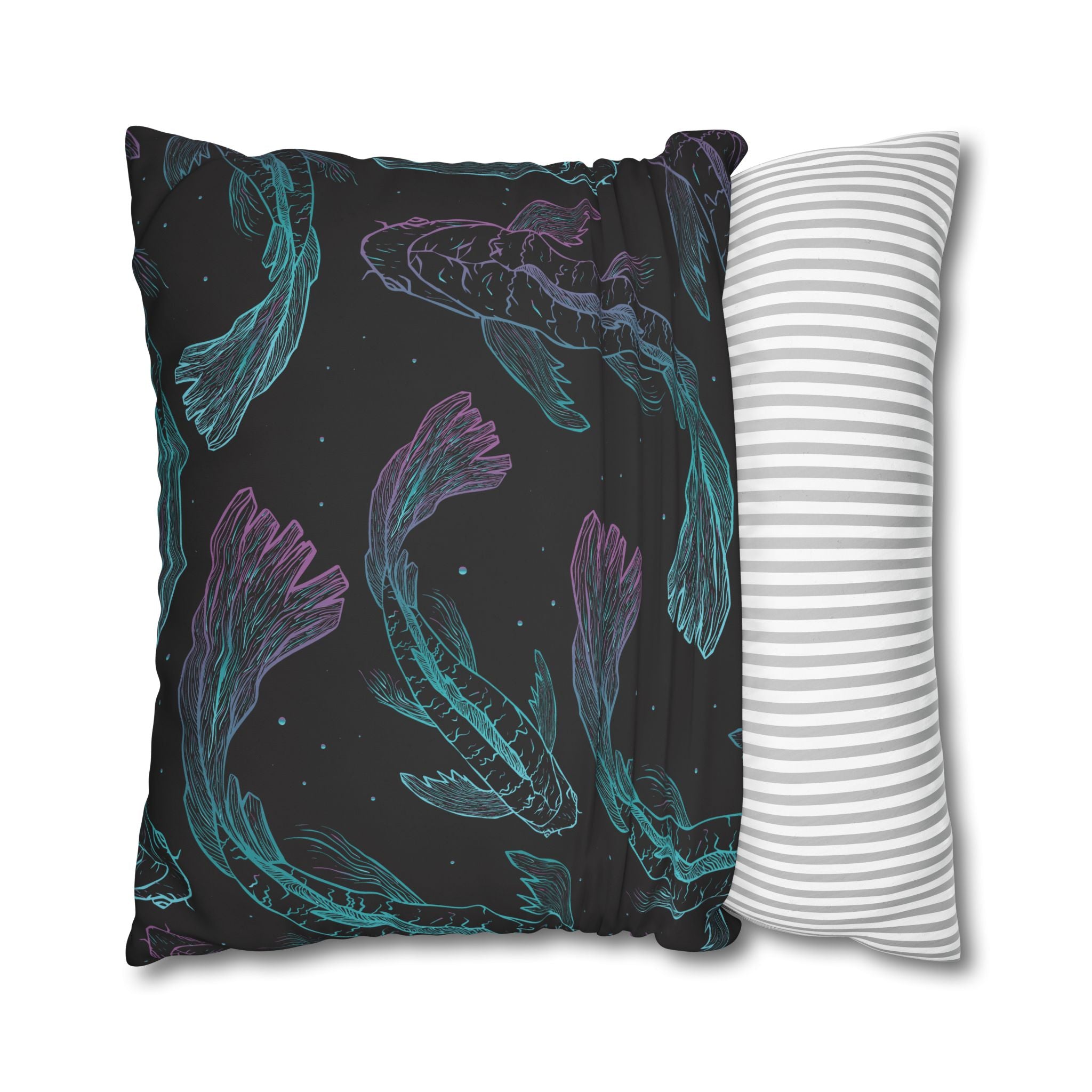 Teal & Purple Koi Fish Pillowcase