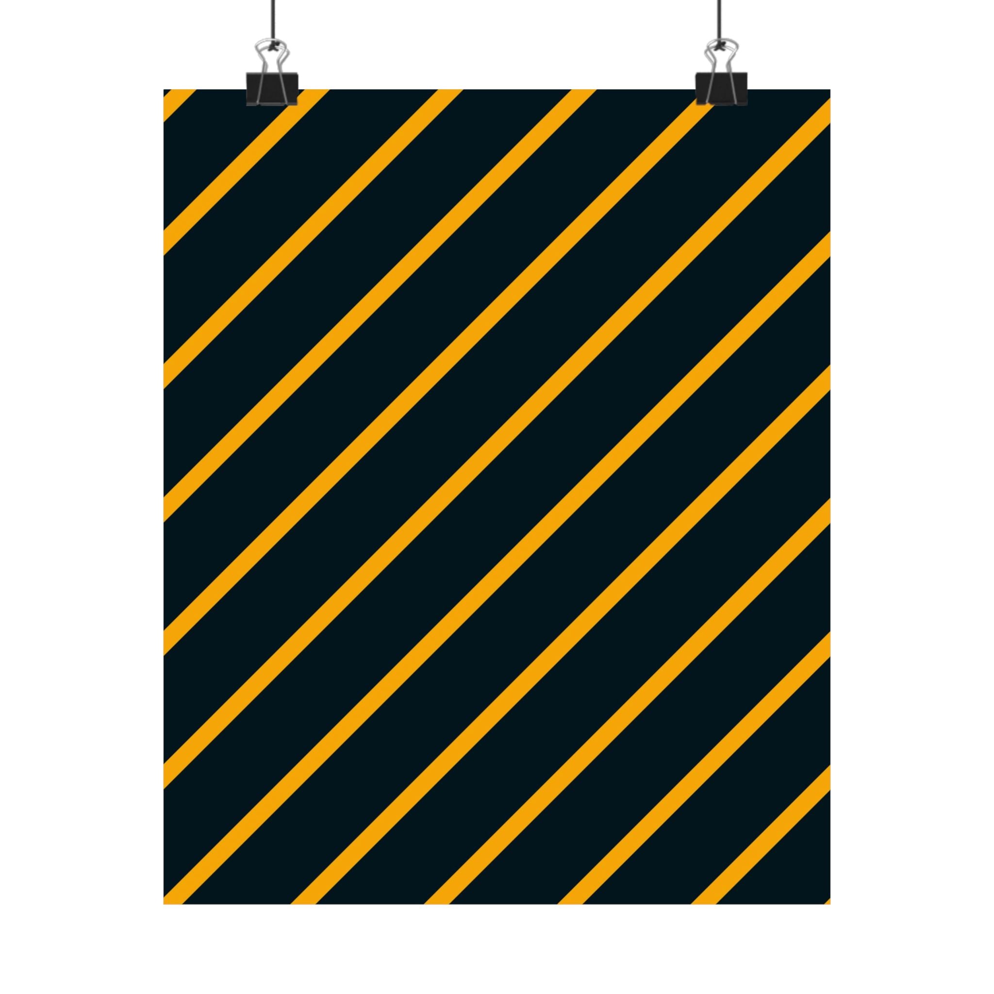 Bold Orange Diagonal Stripes Poster