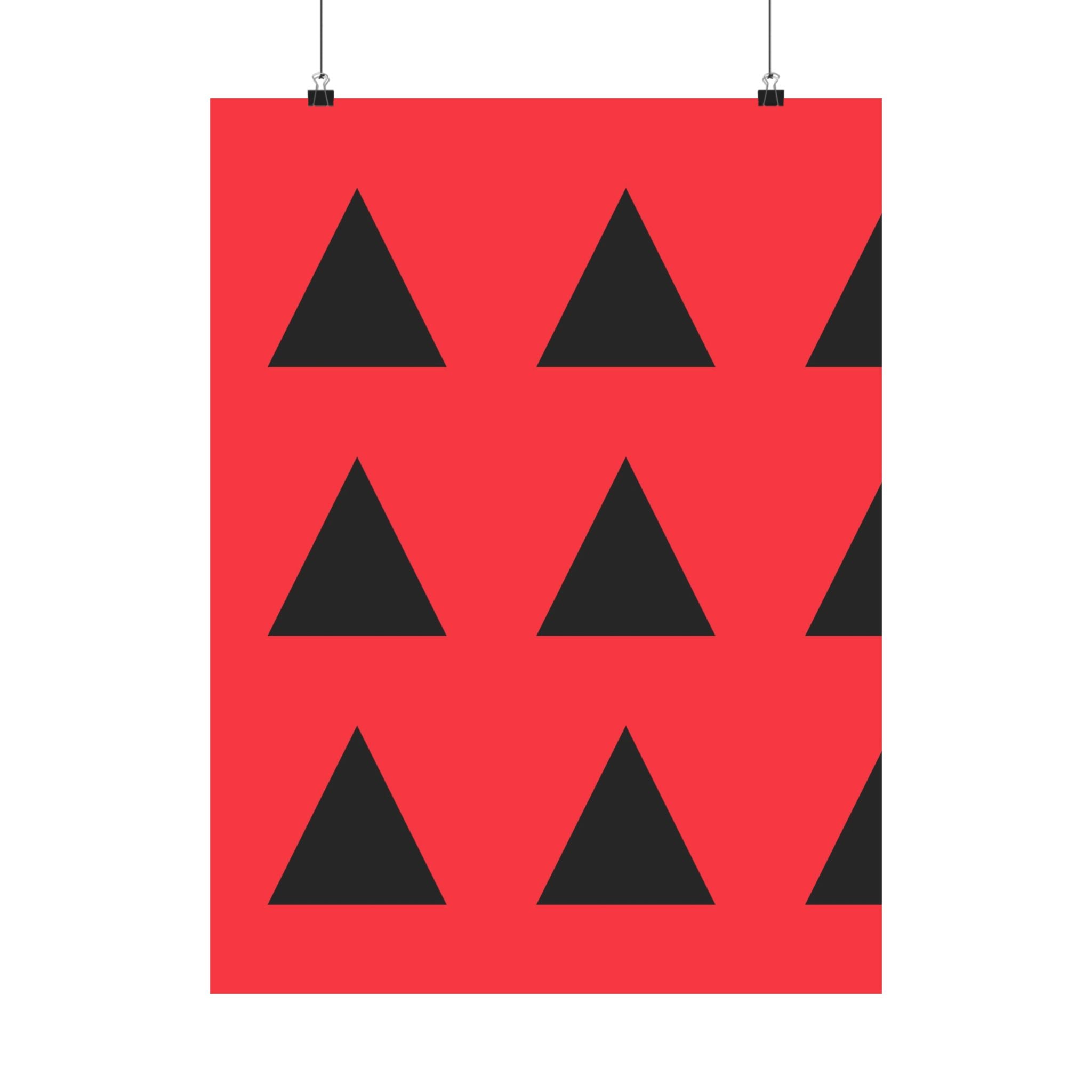 Red & Black Geometric Triangle Poster