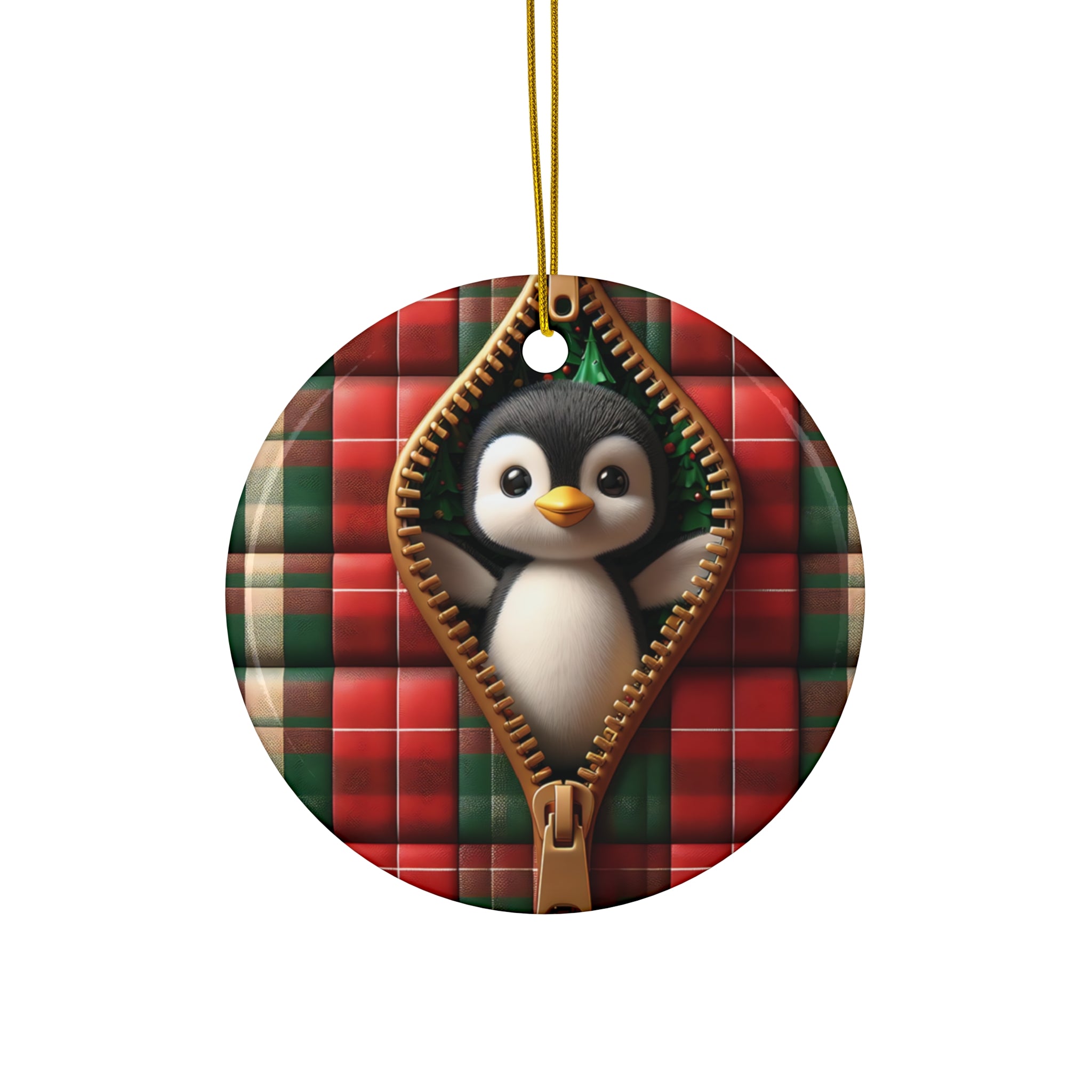 Zipper Penguin Christmas Ornament