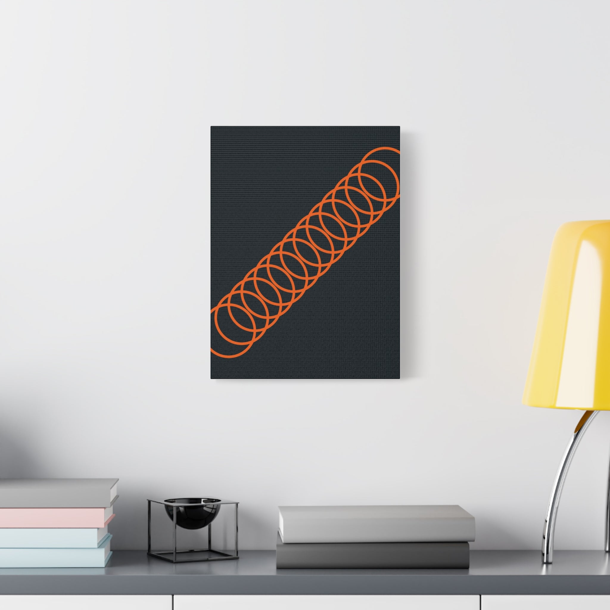 Abstract Orange Coil Art Canvas Print