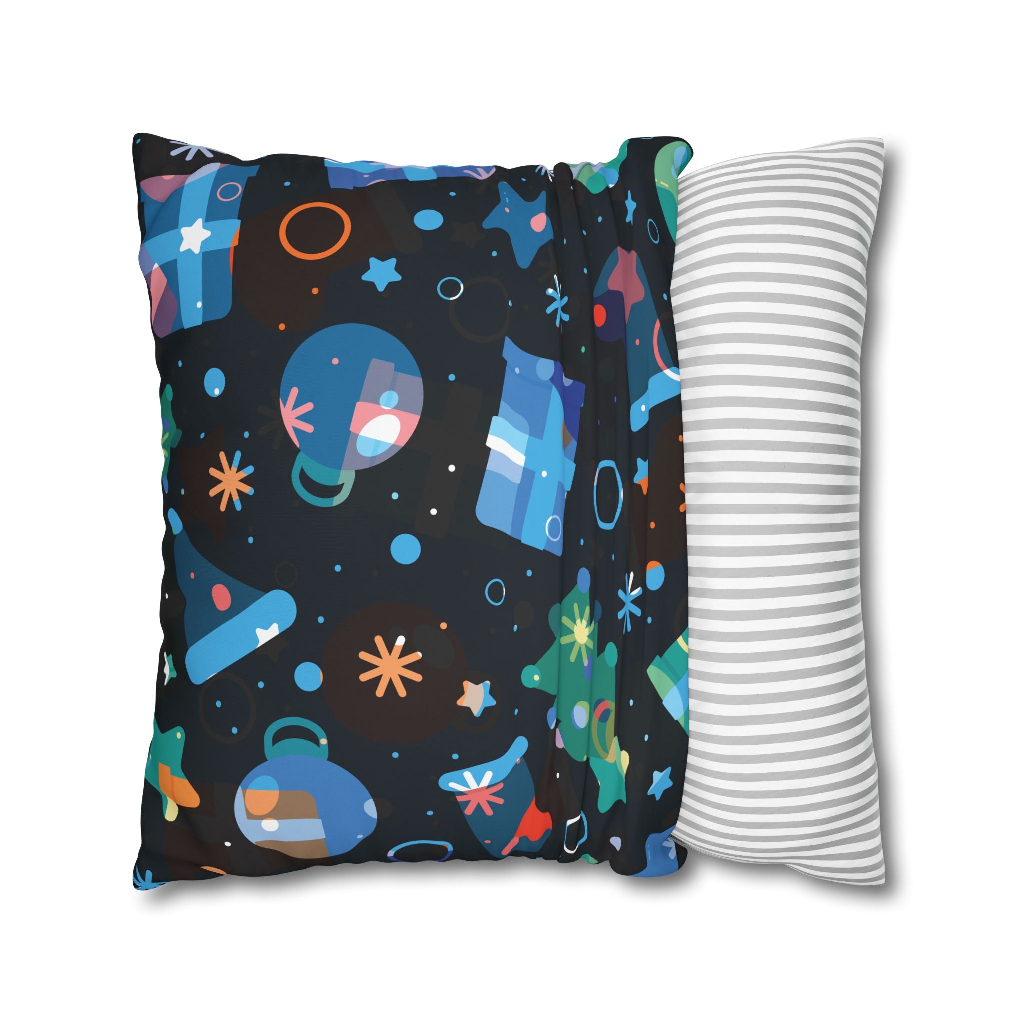 Navy Blue Christmas Pillowcase - Festive Minimalist Design