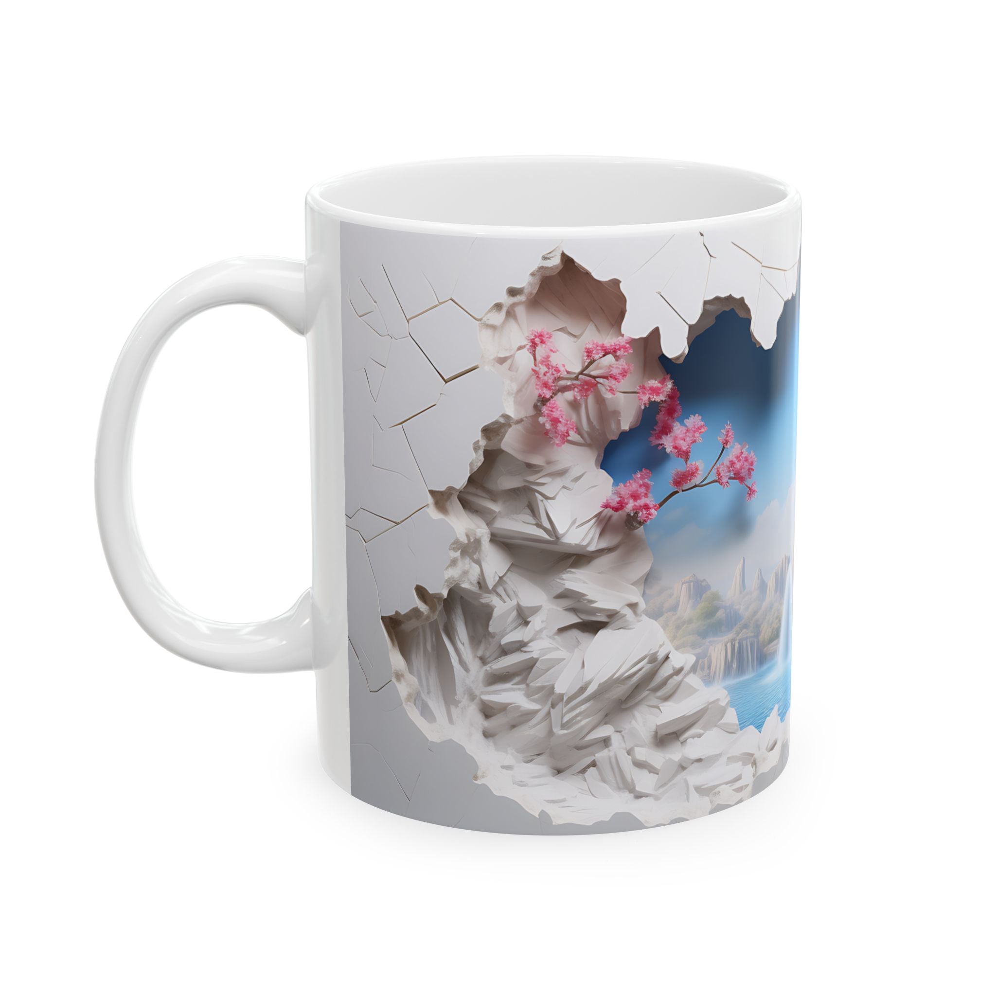 Surreal Cherry Blossom Waterfall Mug