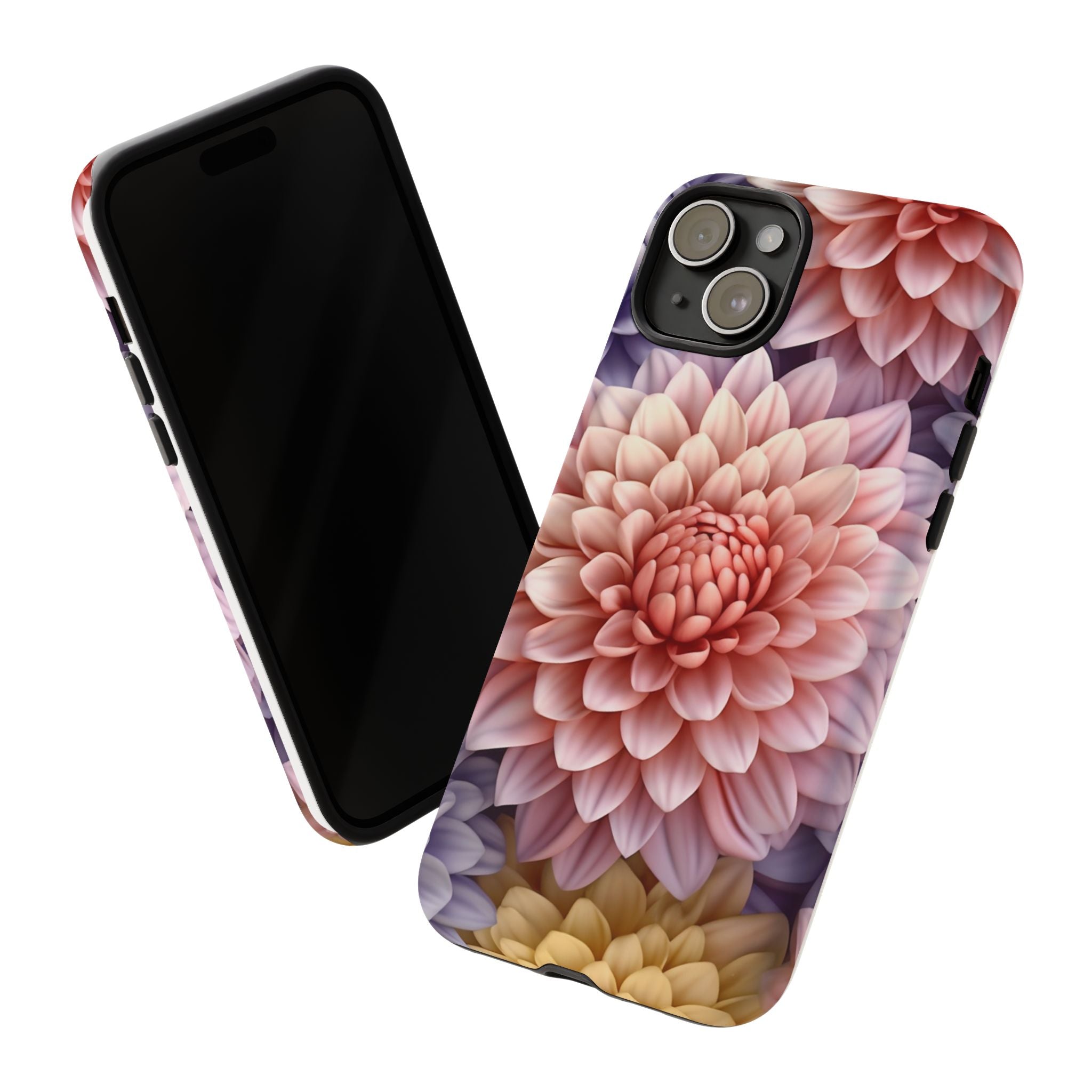 Dahlia Bloom Hexagon Stone iPhone Case