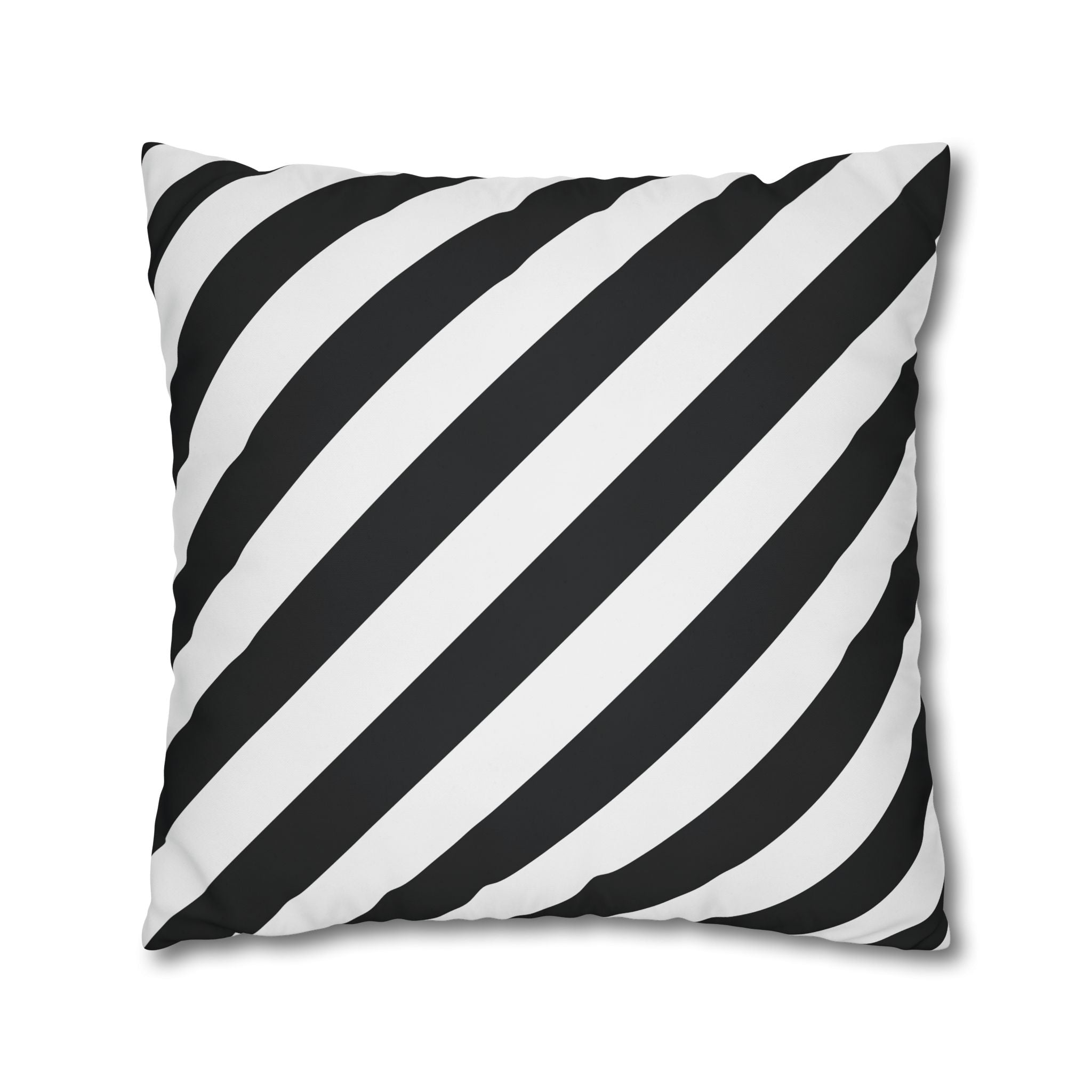 Geometric Stripe Pillowcase - Black & White