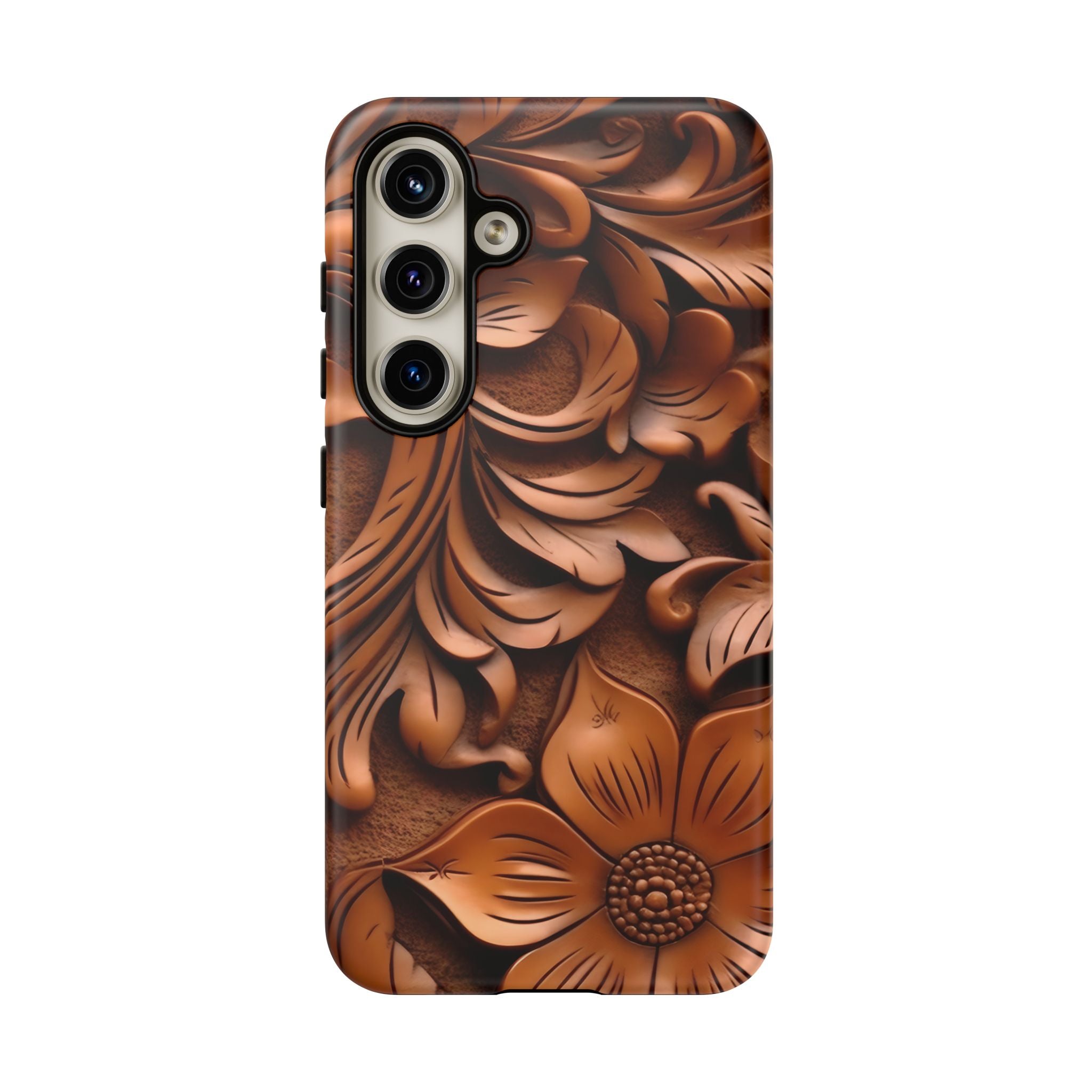 Baroque Floral Wood Samsung Case