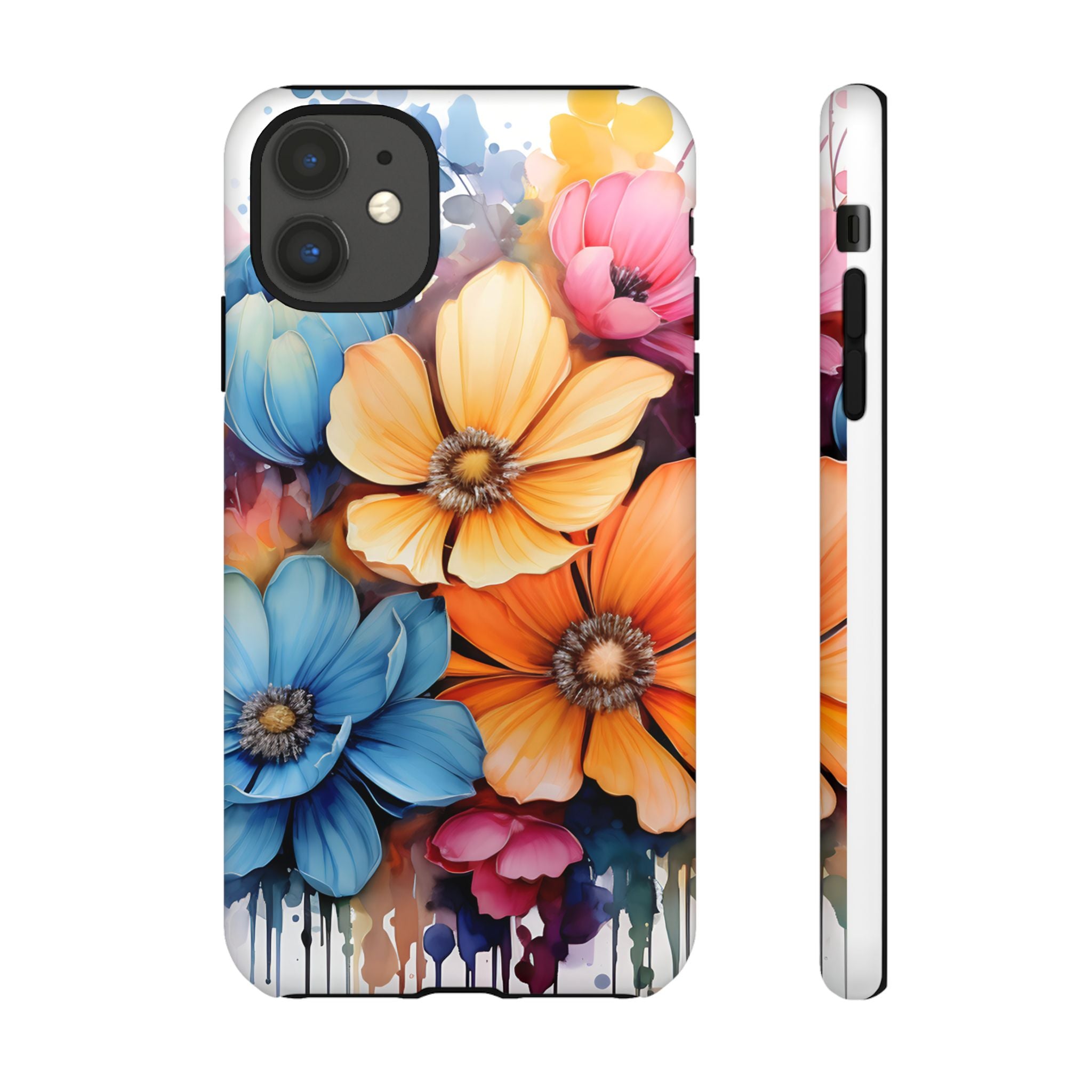 Vibrant Floral Watercolor iPhone Case - Hexagon Stone