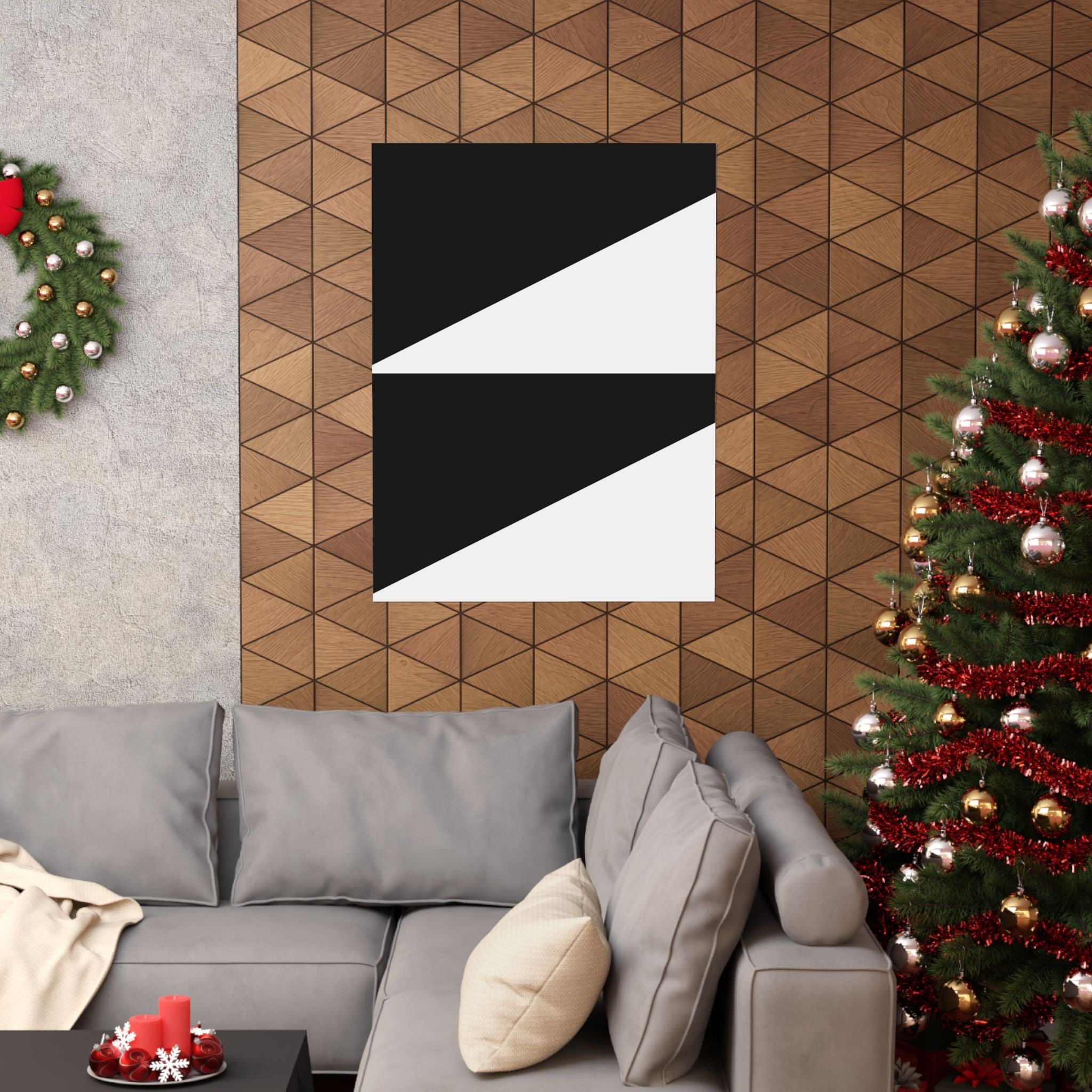 Geometric Black Triangle Wall Art Poster